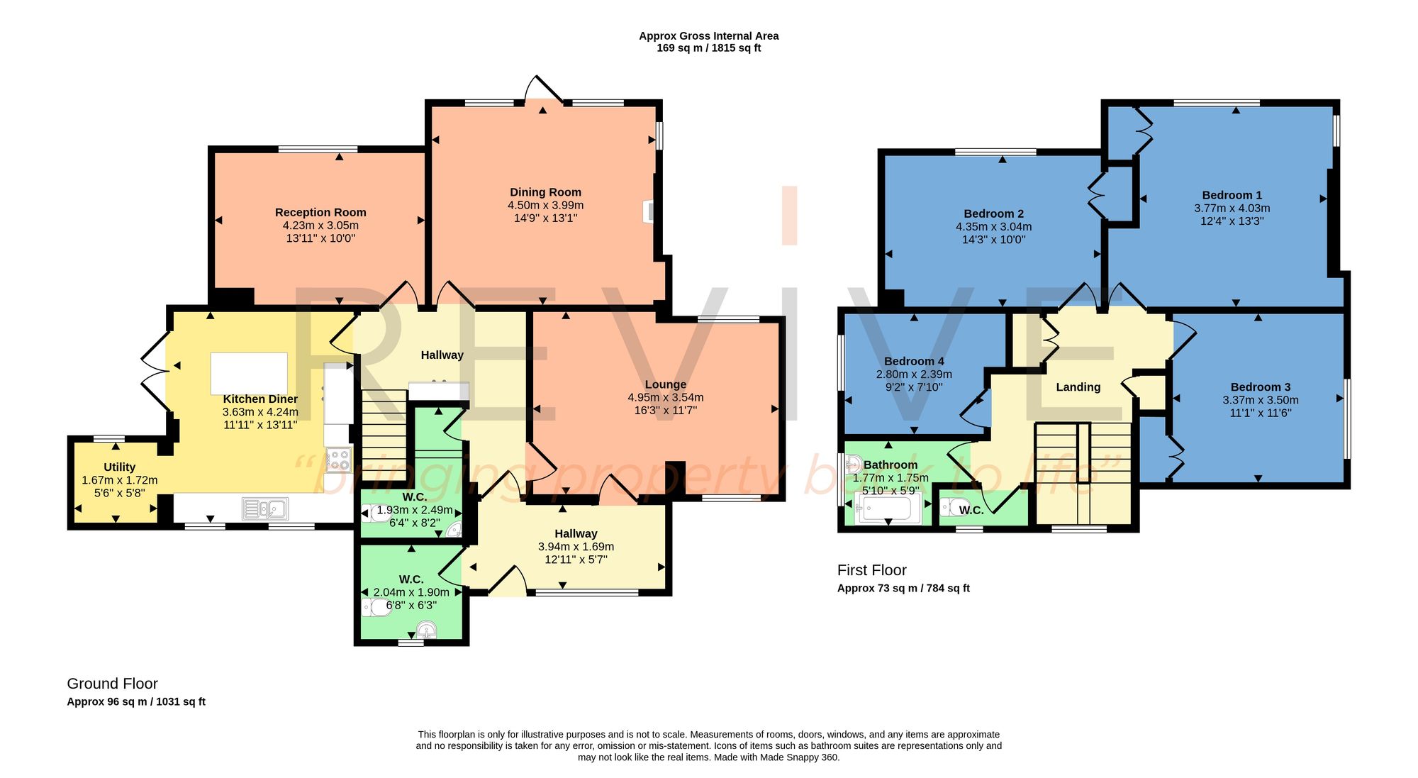 Floor plan for 4 Bedroom House, Wargrave Road, Newton-Le-Willows, WA12