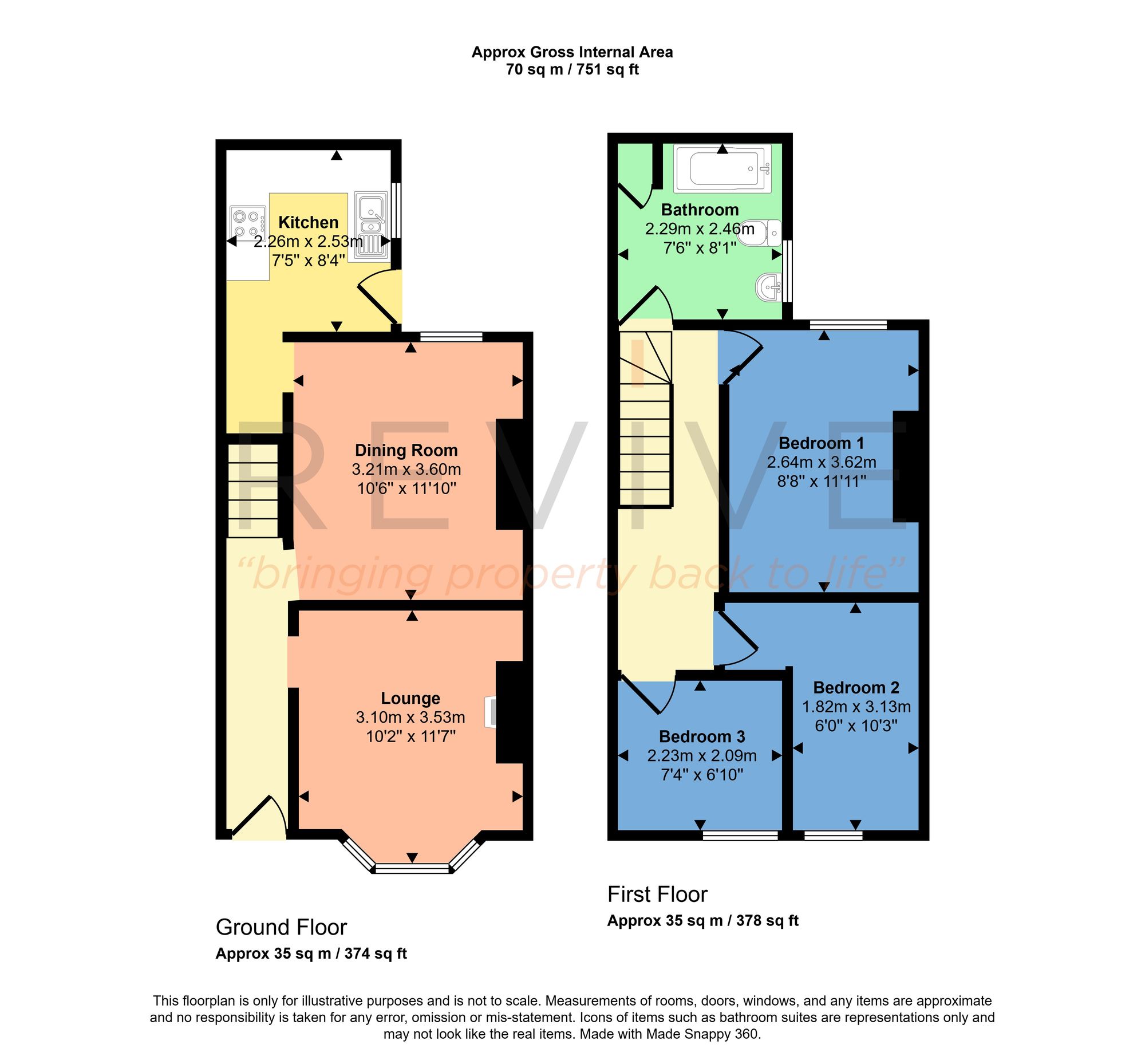 Floor plan for 3 Bedroom House, Pansy Street, Liverpool, L5