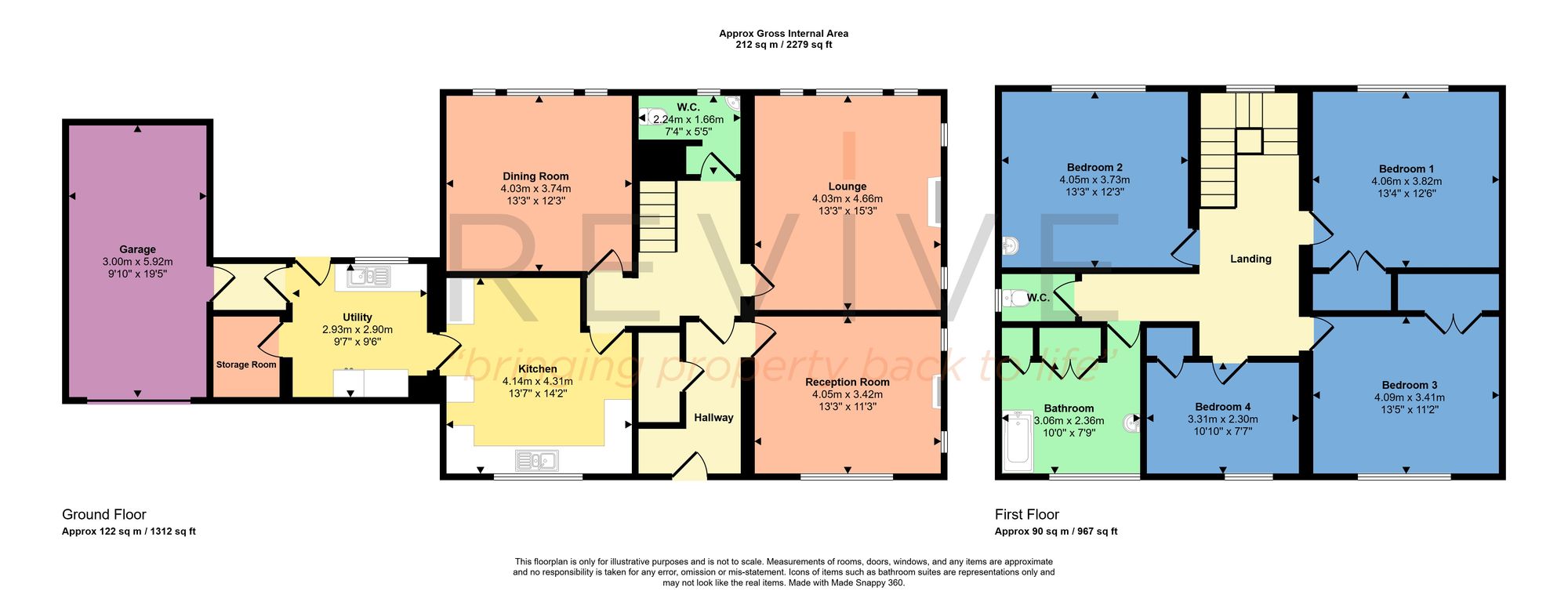 Floor plan for 4 Bedroom House, Princess Drive, Liverpool, L14