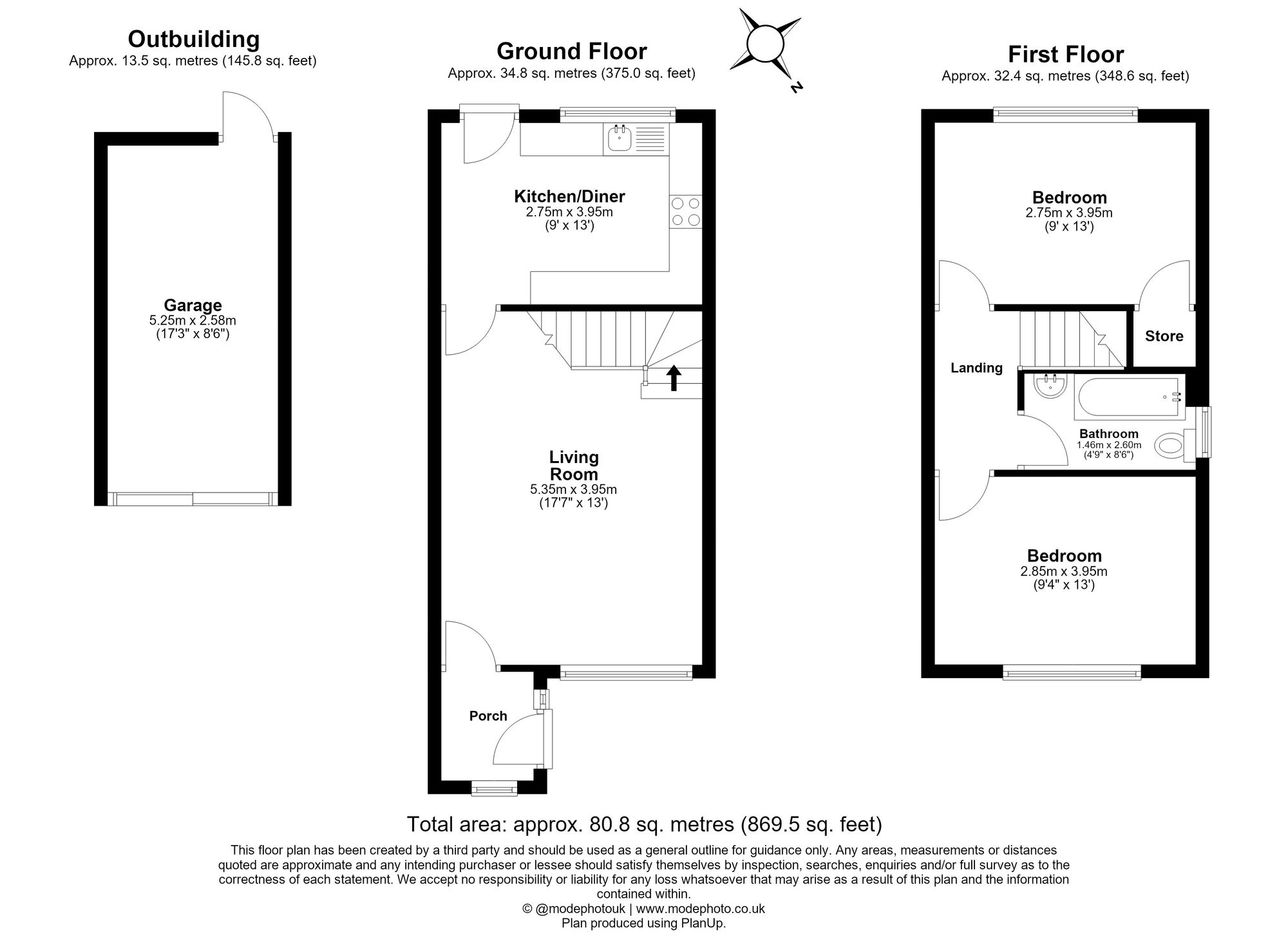 2 Bedroom House For Sale - Keats Way, Hitchin, SG4 Floor Plan