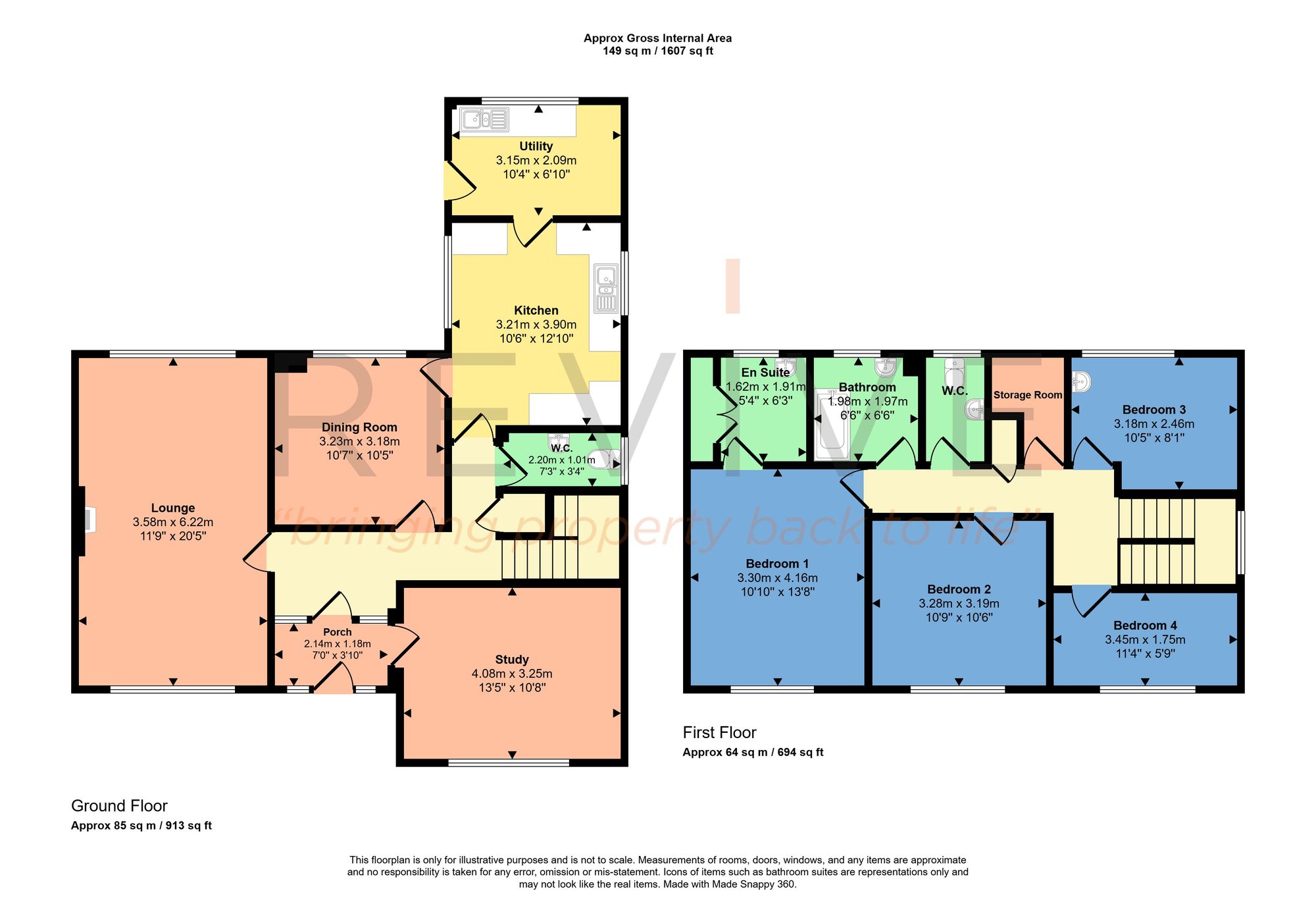 Floor plan for 4 Bedroom House, Eskdale Avenue, St. Helens, WA11