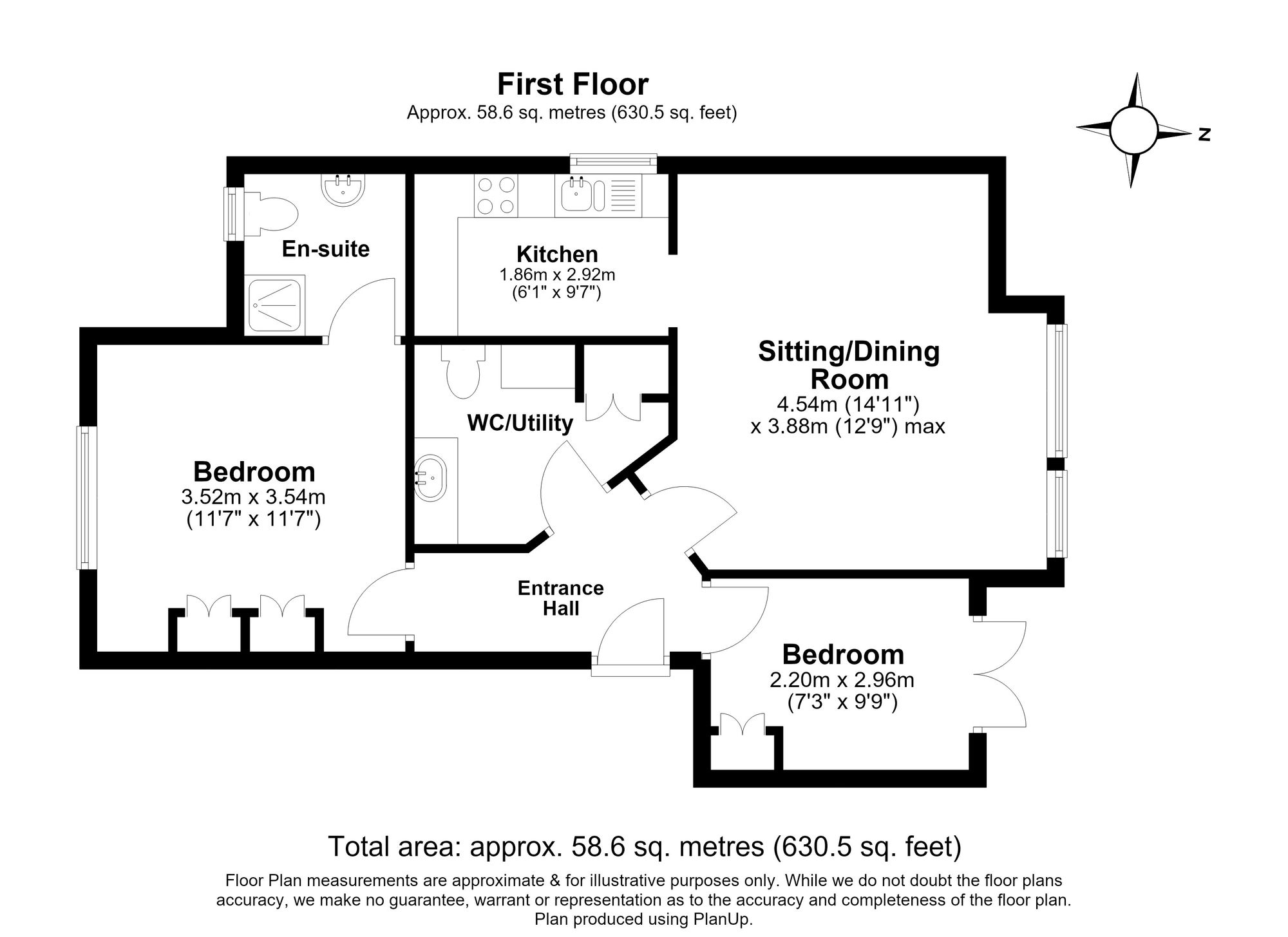 2 Bedroom Apartment For Sale - Coopers Court, Shefford, SG17 Floor Plan