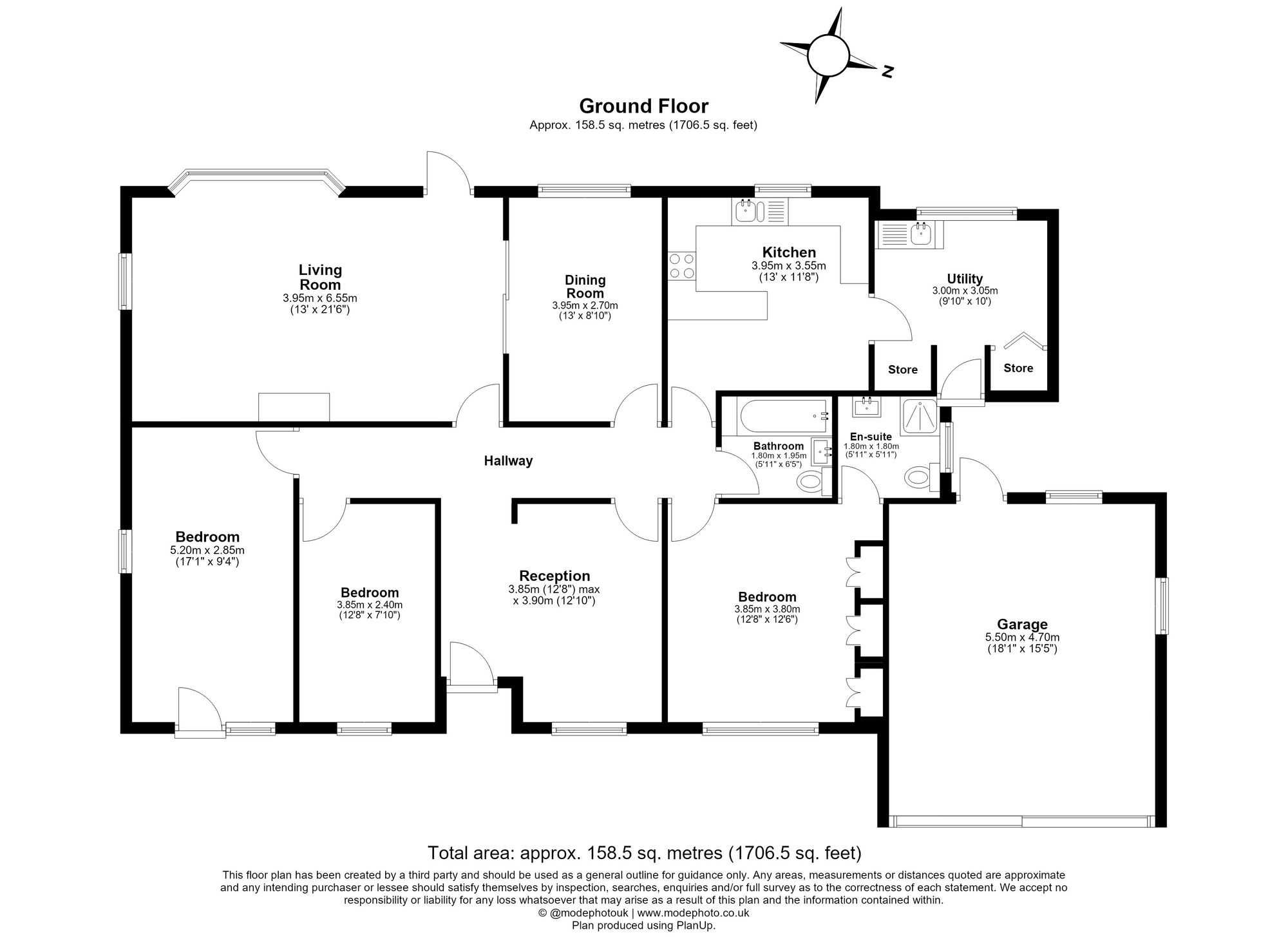 3 Bedroom Bungalow For Sale - Bearton Green, Hitchin, SG5 Floor Plan