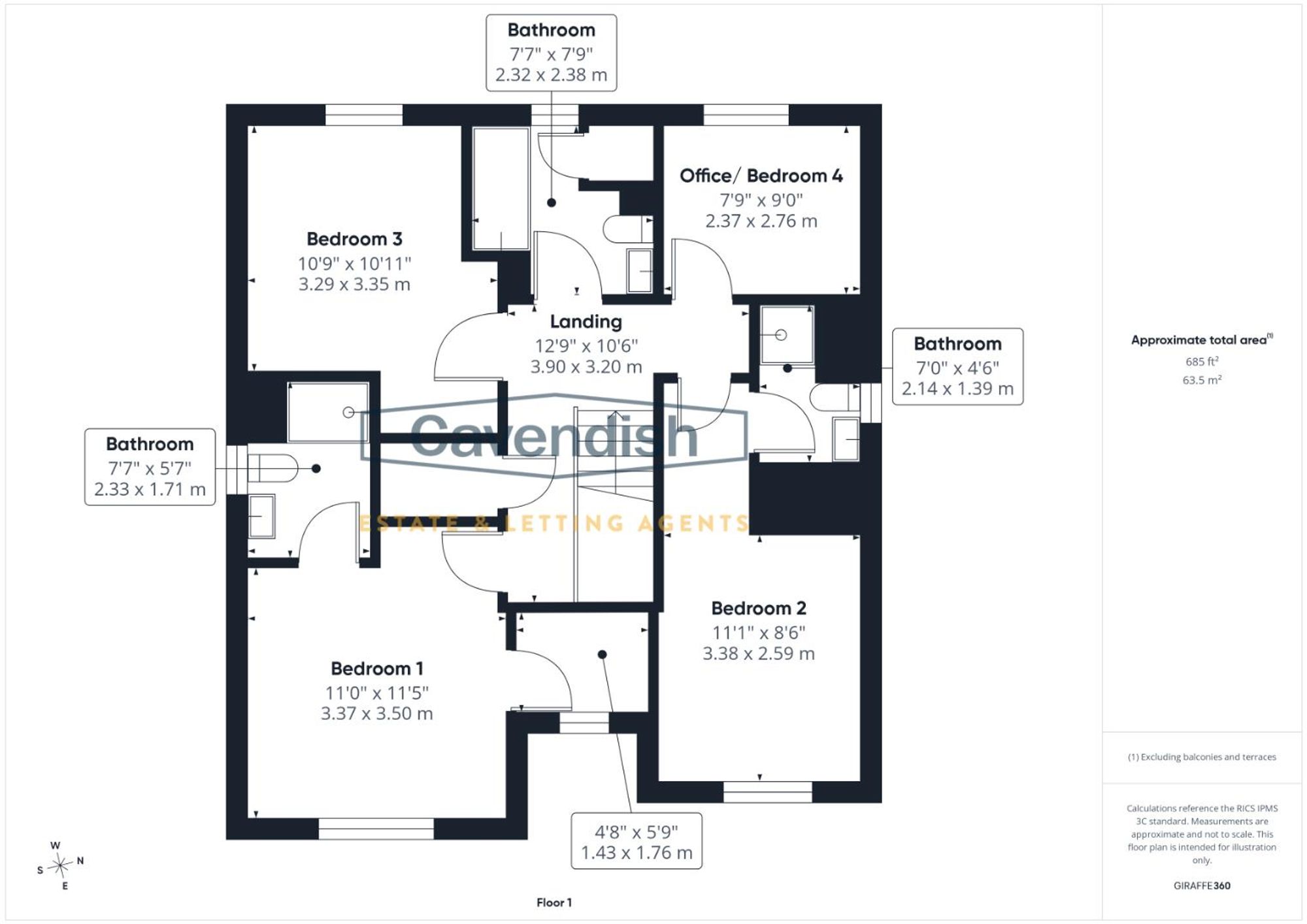 Floor plan — Ffordd Tywod, Mold, CH7