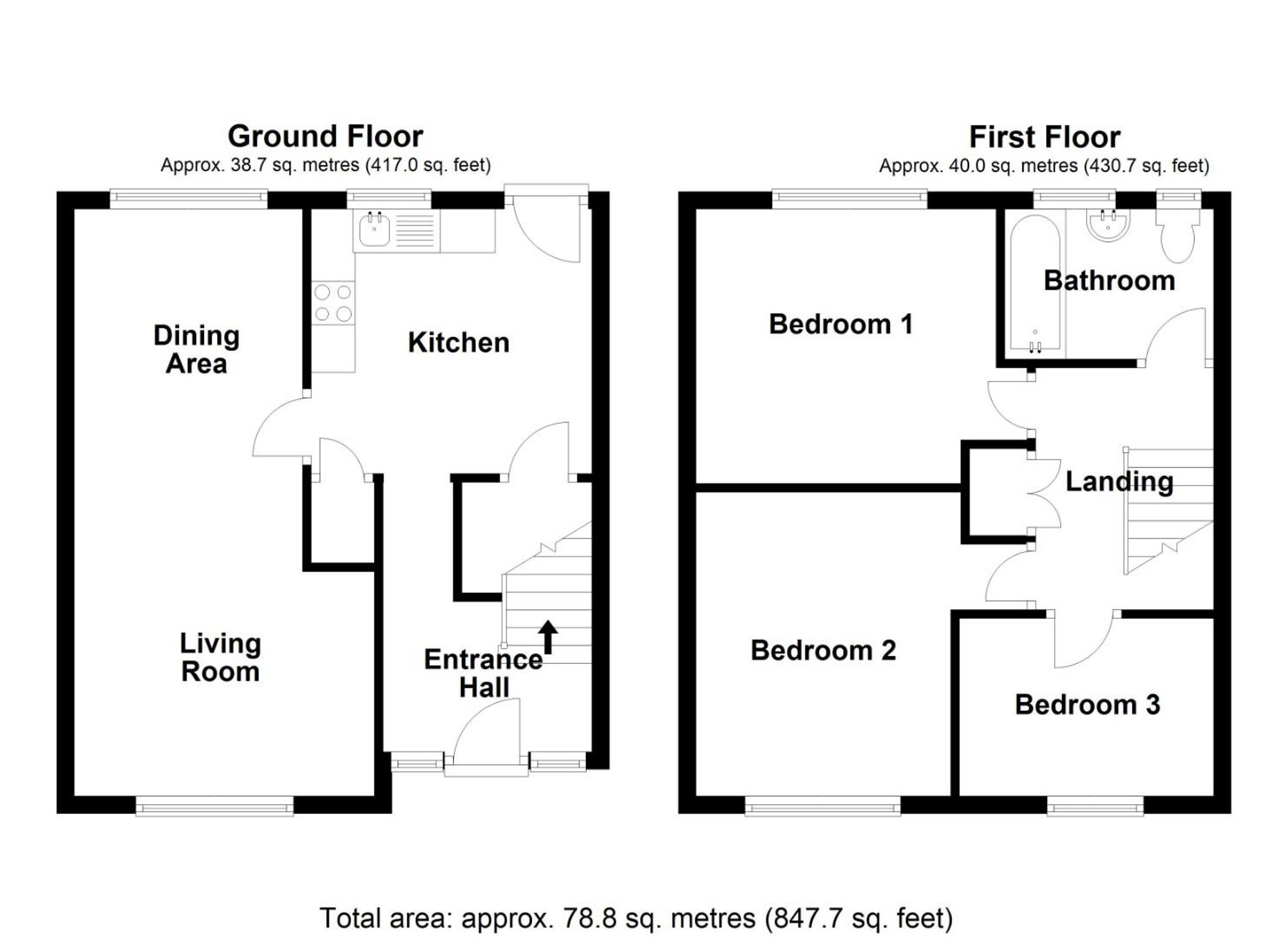Floor plan — Melbourne Road, Blacon, CH1