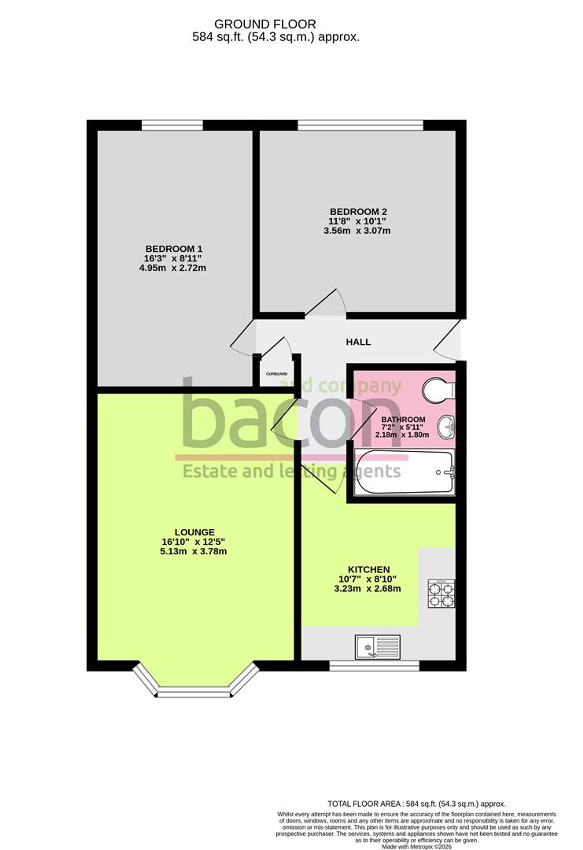 Floor Plan | Apartment | 56 Greystone Avenue, Worthing, BN13 1LR | Sold - Subject to Contract