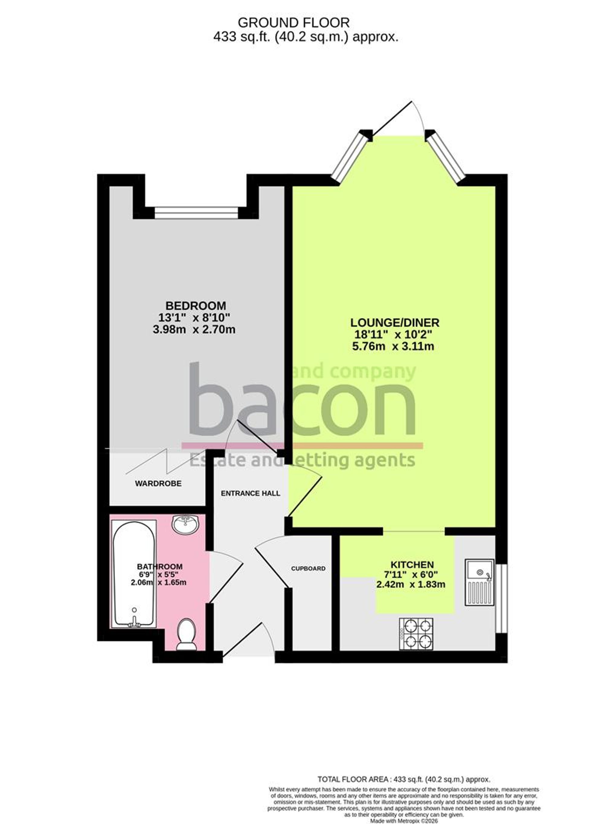 Floor Plan | Flat | Flat 4, Mortimer House, 77 Penfold Road, Worthing, BN14 8PG | Sold - Subject to Contract