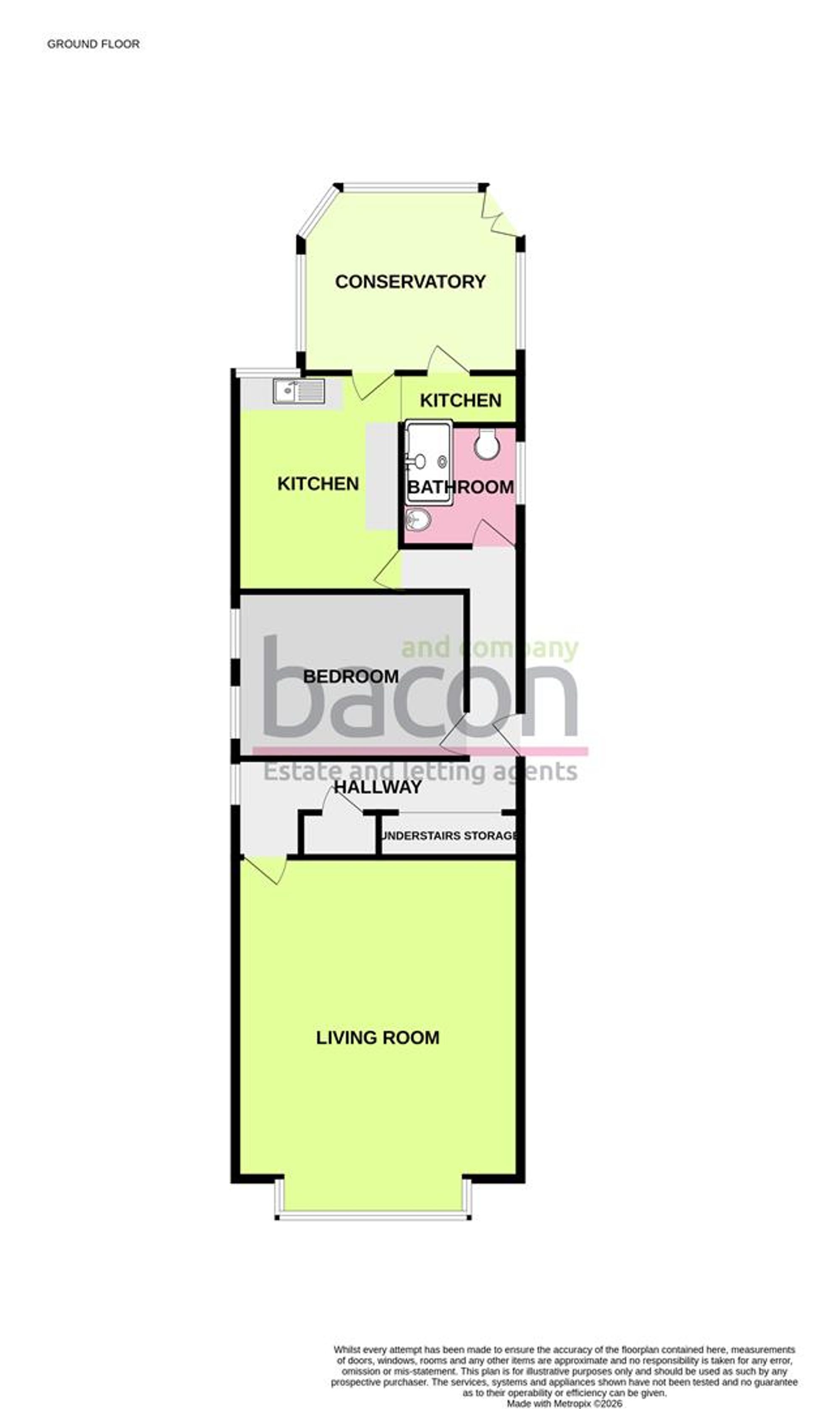 Floor Plan | Flat | Flat 2, 18 Queens Road, Worthing, BN11 3LX | For Sale