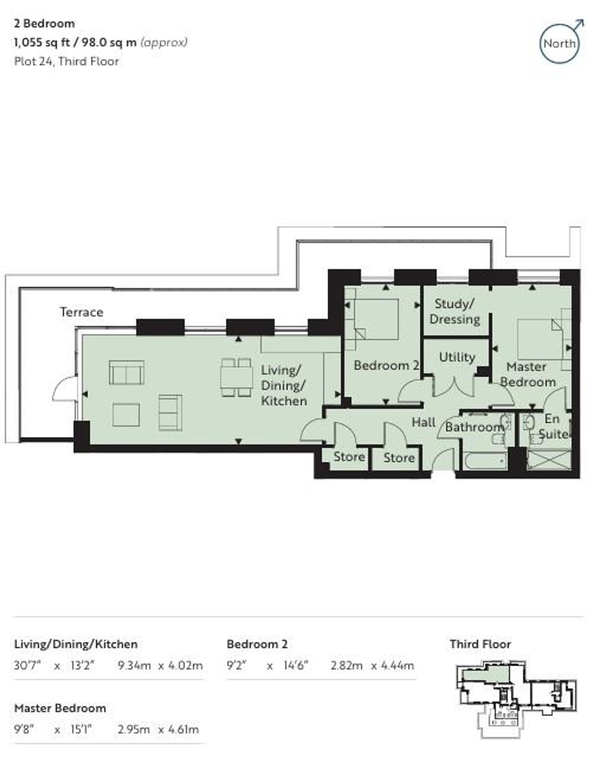 Floor Plan | Flat | Flat 24, Lindfield Place, 18 Farncombe Road, Worthing, BN11 2FQ | For Sale