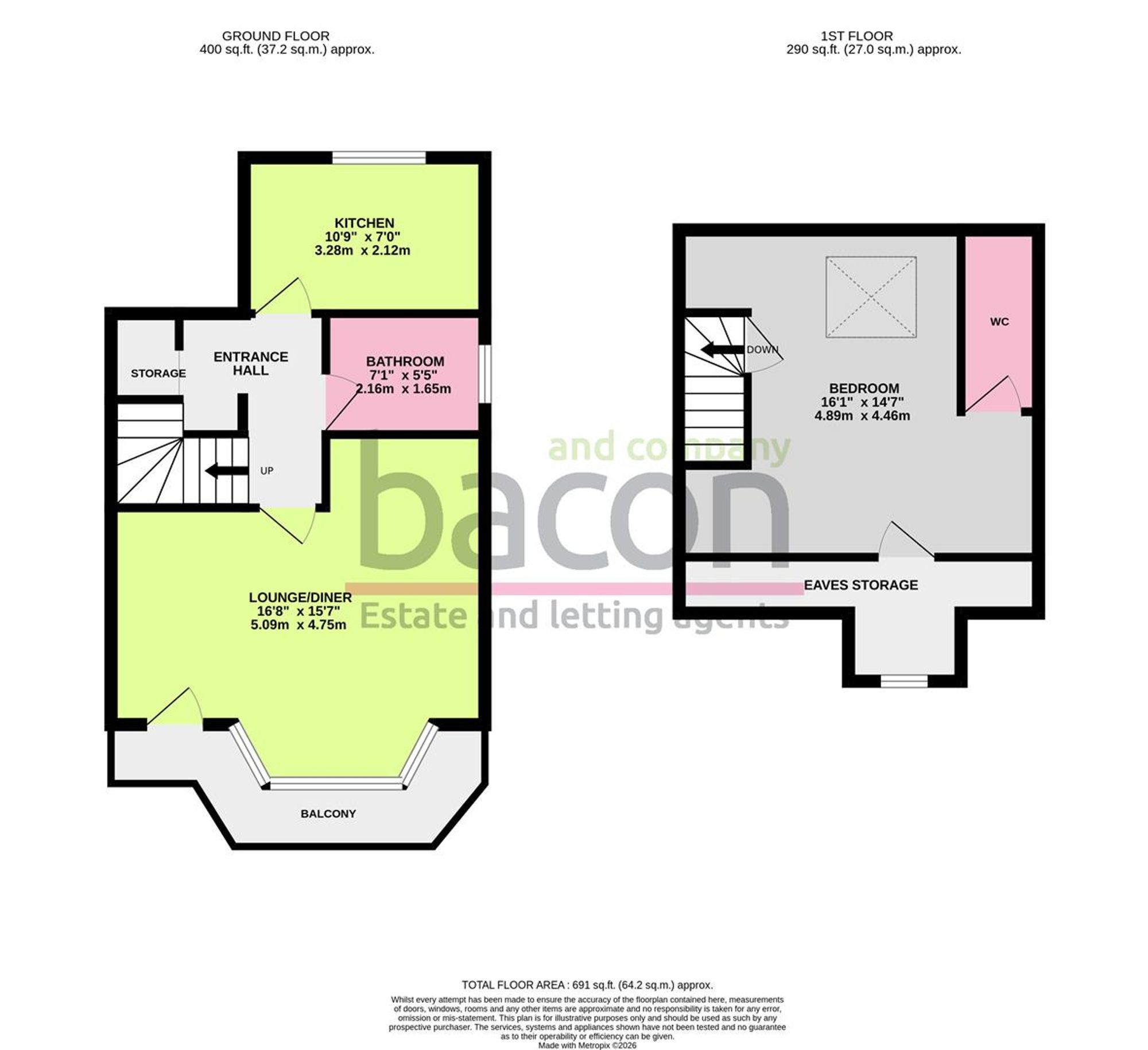 Floor Plan | Flat | Flat 4, 23 Alexandra Road, Worthing, BN11 2DX | Sold - Subject to Contract
