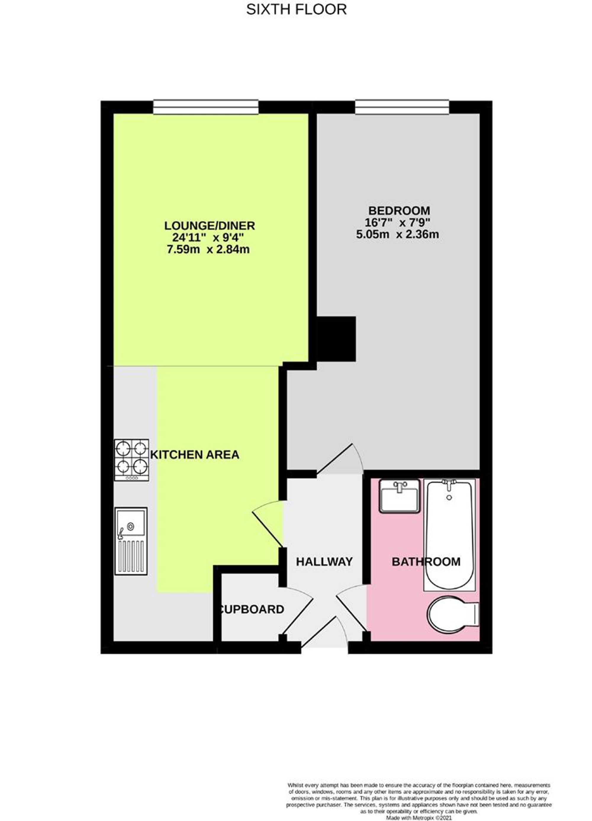 Floor Plan | Apartment | Flat 52, Skyline Apartments, 1 The Causeway, Worthing, BN12 6FA | Sold - Subject to Contract