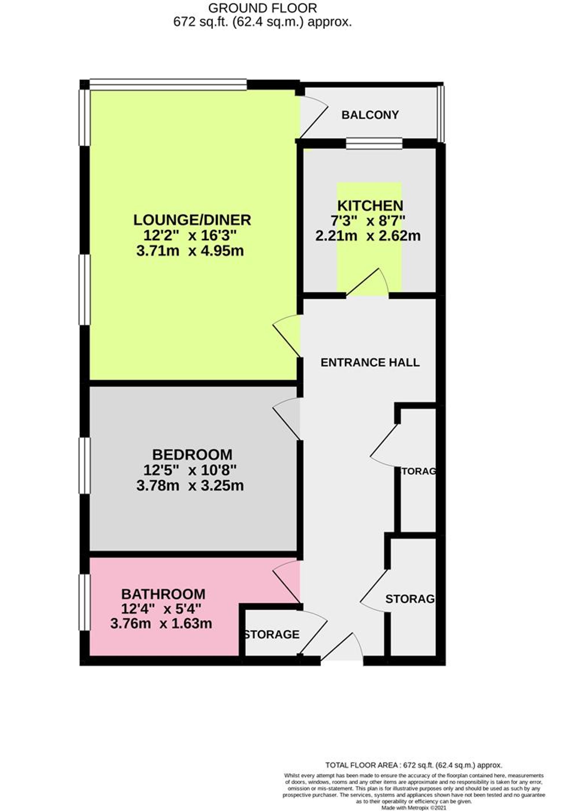 Floor Plan | Flat | Flat 2, Airedale Court Heene Road, Worthing, BN11 4LH | For Sale
