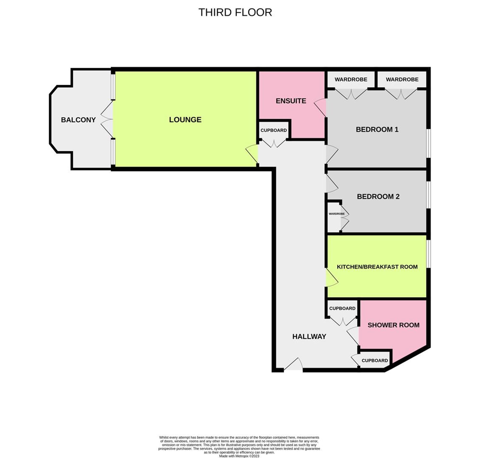 Floor Plan | Apartment | Apartment 33, Warnes Steyne Gardens, Worthing, BN11 3DW | For Sale