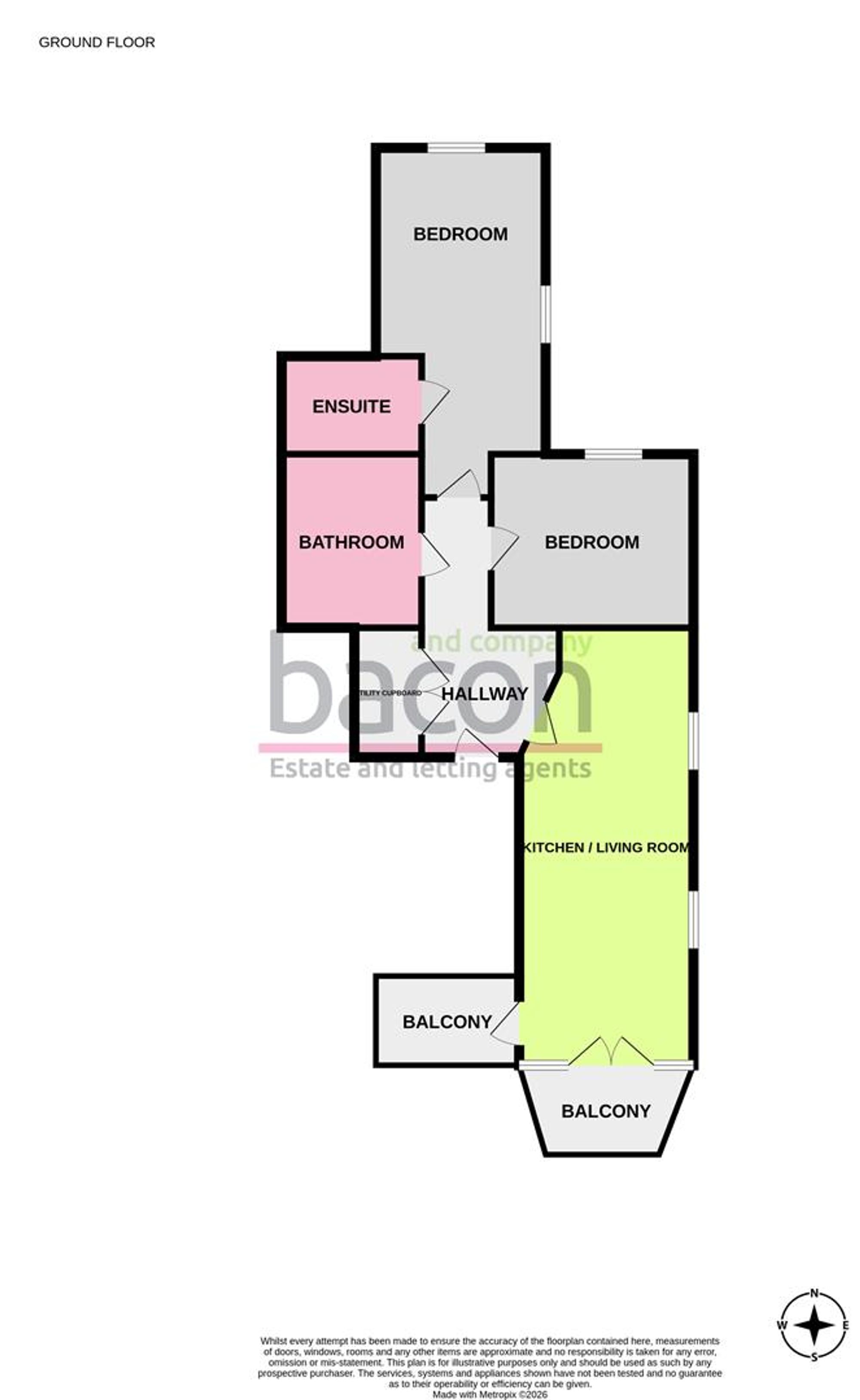 Floor Plan | Apartment | Flat 14, Chatsworth Lodge 26-28 St. Botolphs Road, Worthing, BN11 4JE | For Sale