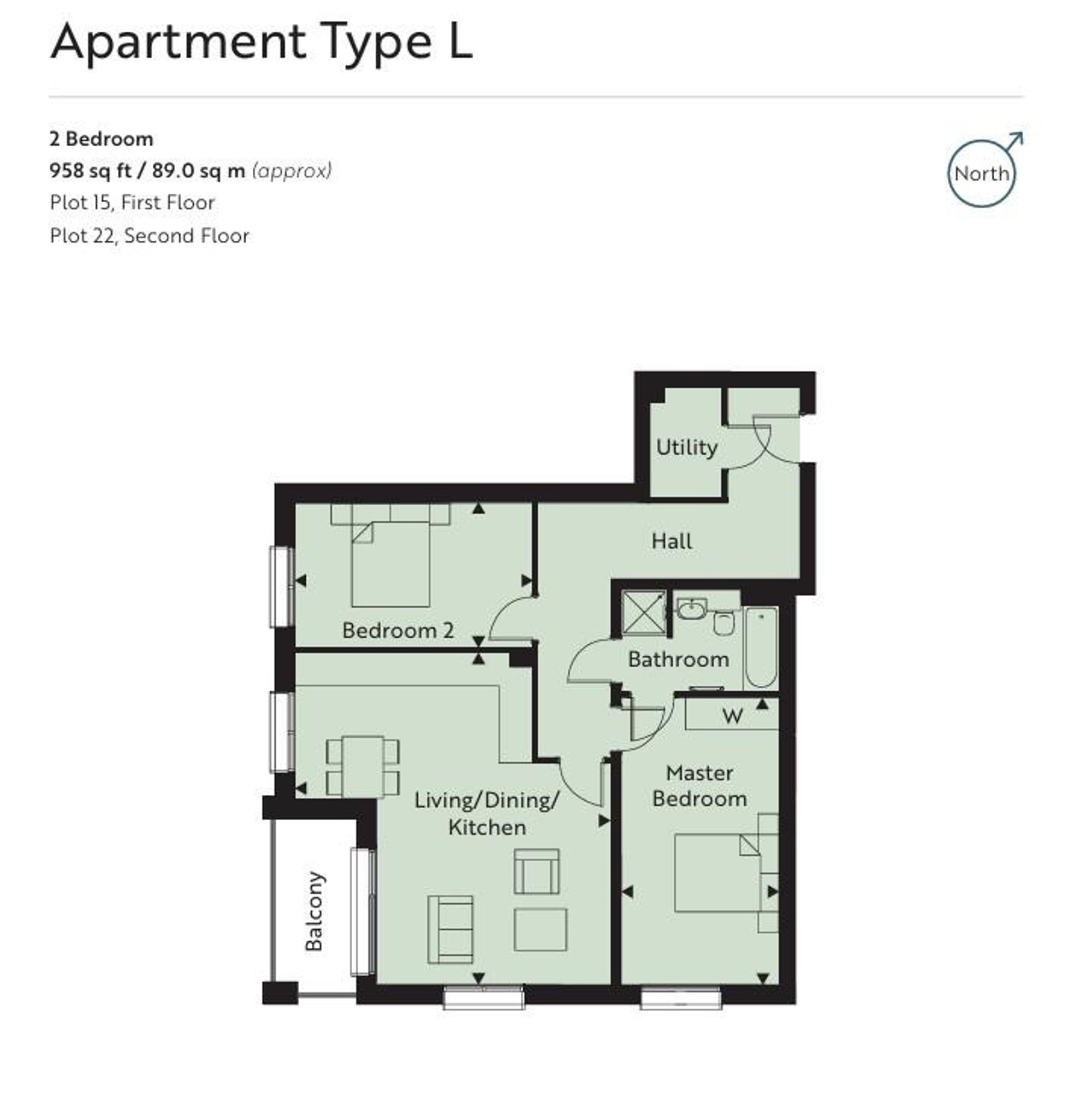 Floor Plan | Flat | Flat 15, Lindfield Place, 18 Farncombe Road, Worthing, BN11 2FQ | For Sale