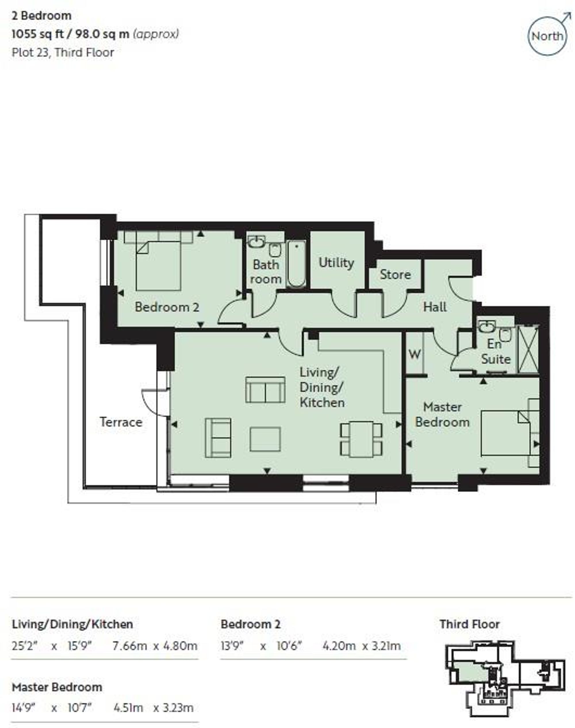 Floor Plan | Flat | Flat 23, Lindfield Place, 18 Farncombe Road, Worthing, BN11 2FQ | For Sale