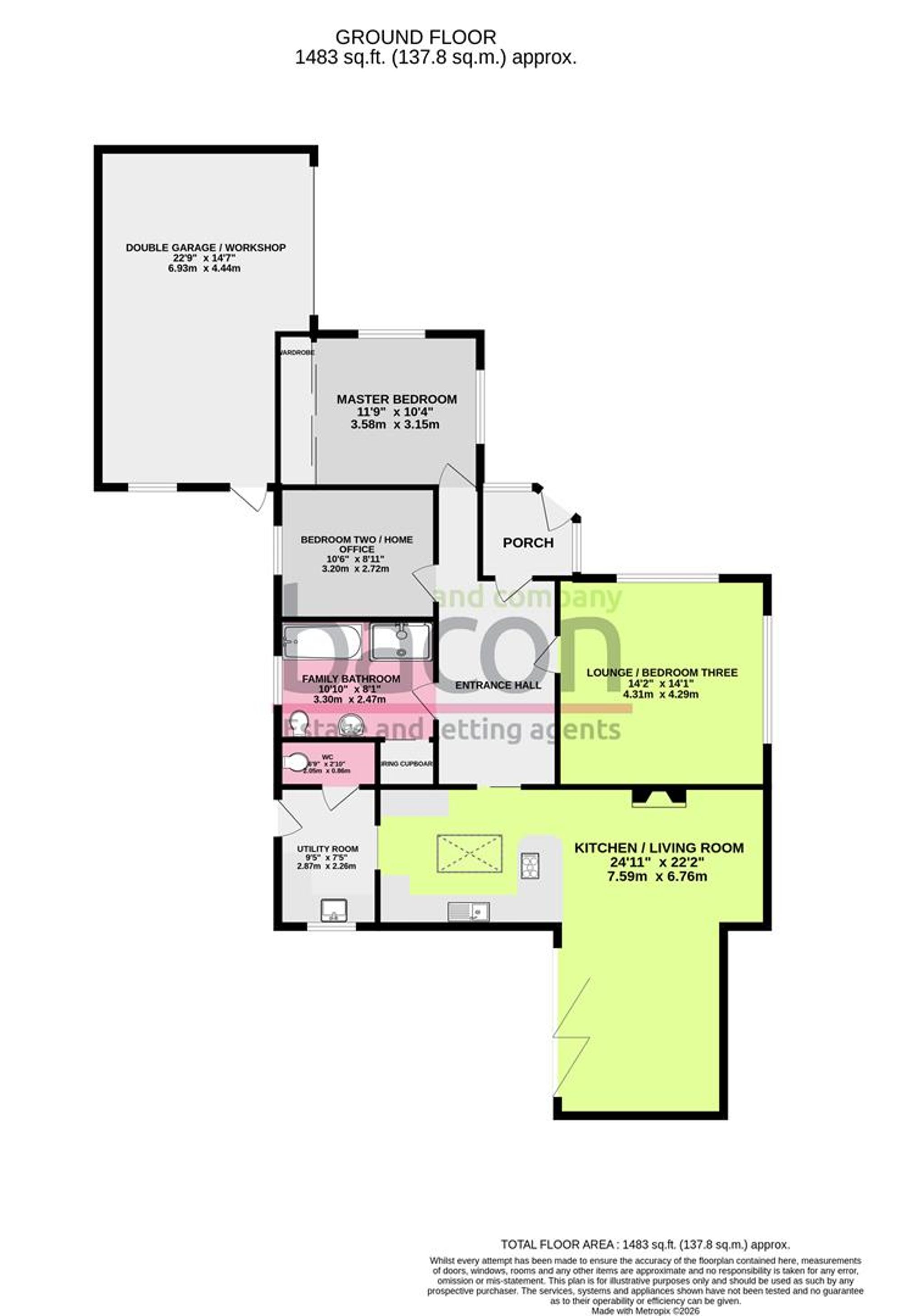 Floor Plan | House | 7 Edwin Close, Sompting, Lancing, BN15 9UU | Sold - Subject to Contract