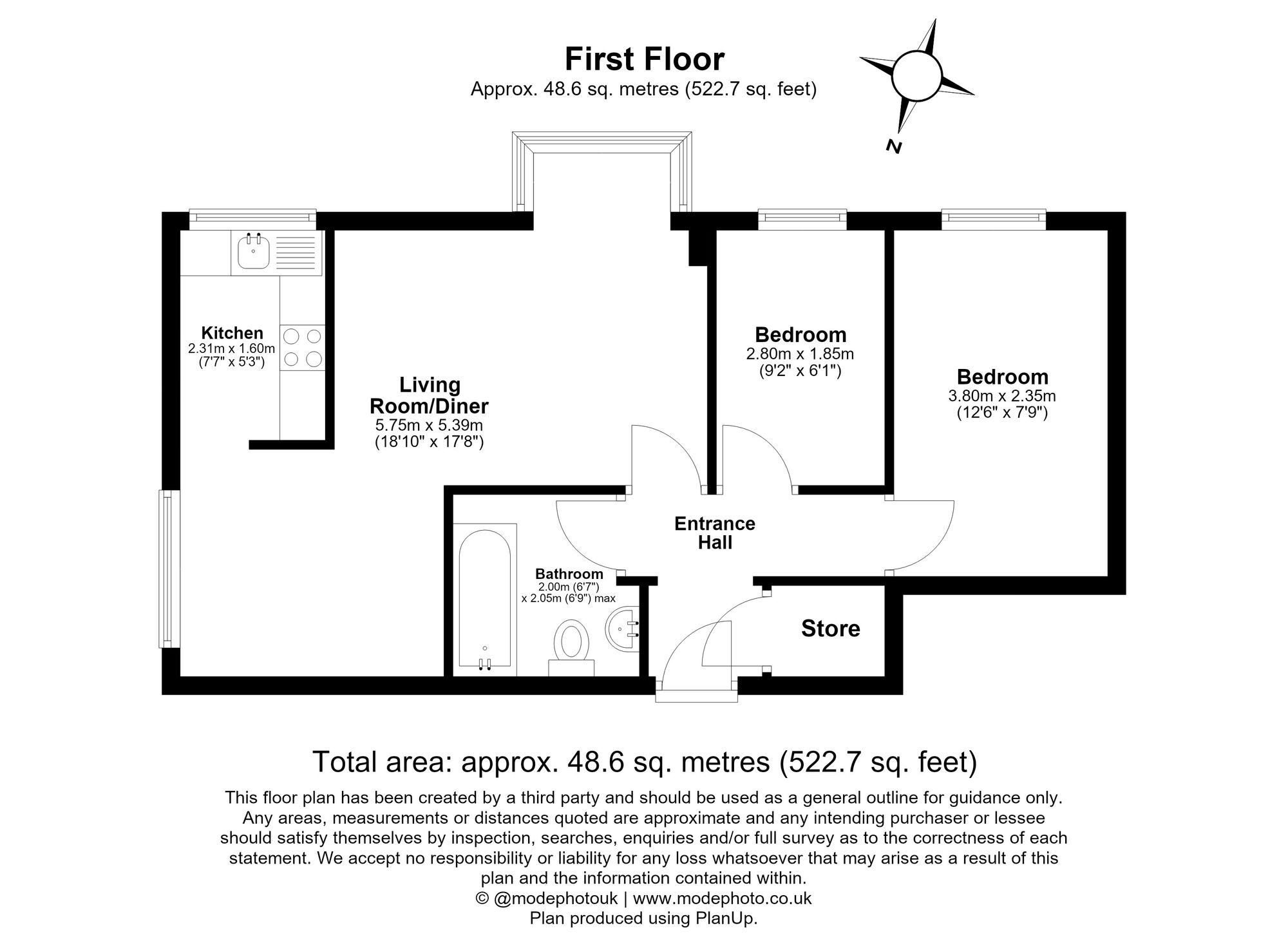 2 Bedroom Flat For Sale - St. Annes Road, St. Annes Court St. Annes Road, SG5 Floor Plan