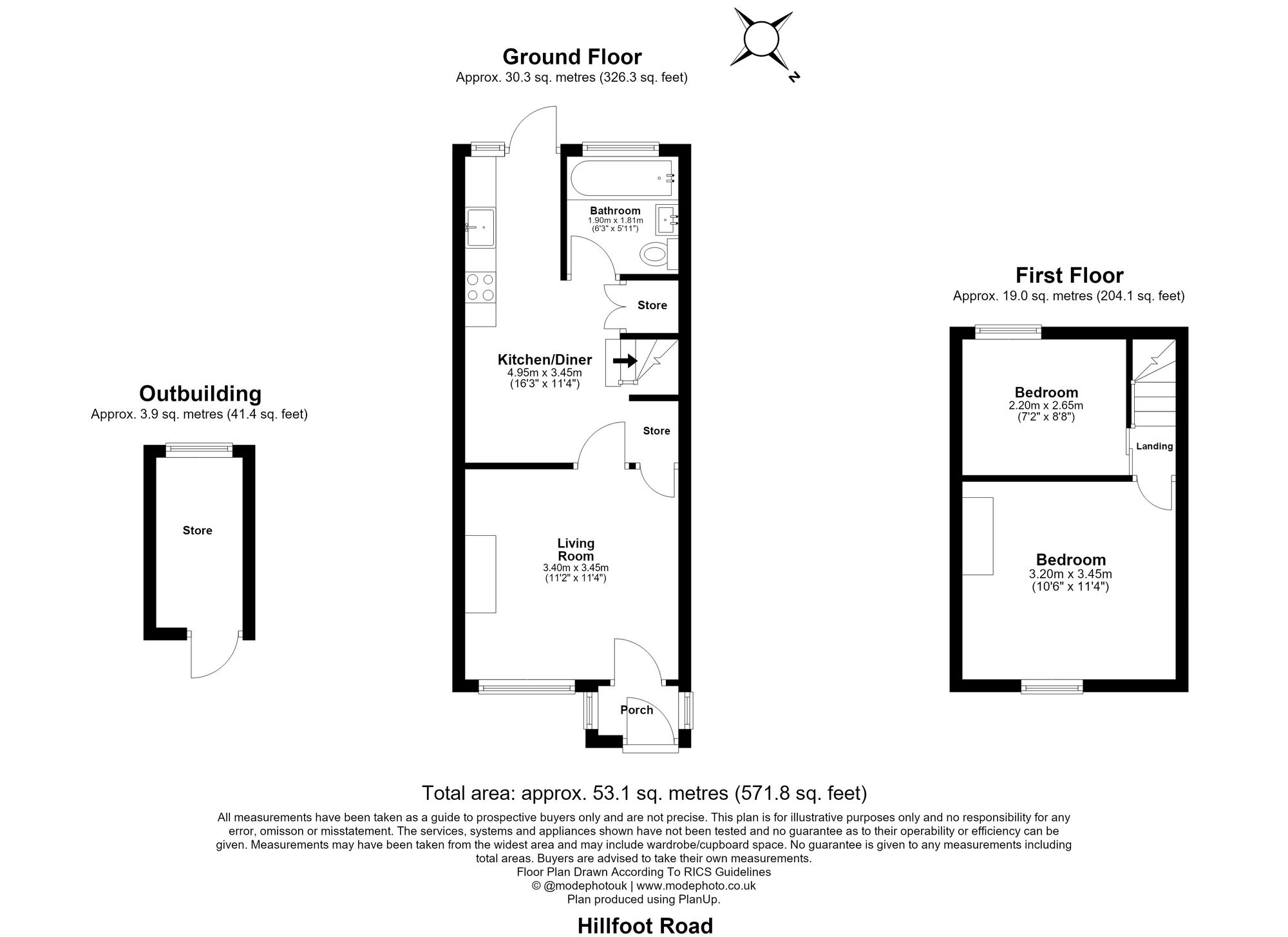 2 Bedroom House For Sale - Hillfoot Road, Shillington, SG5 Floor Plan