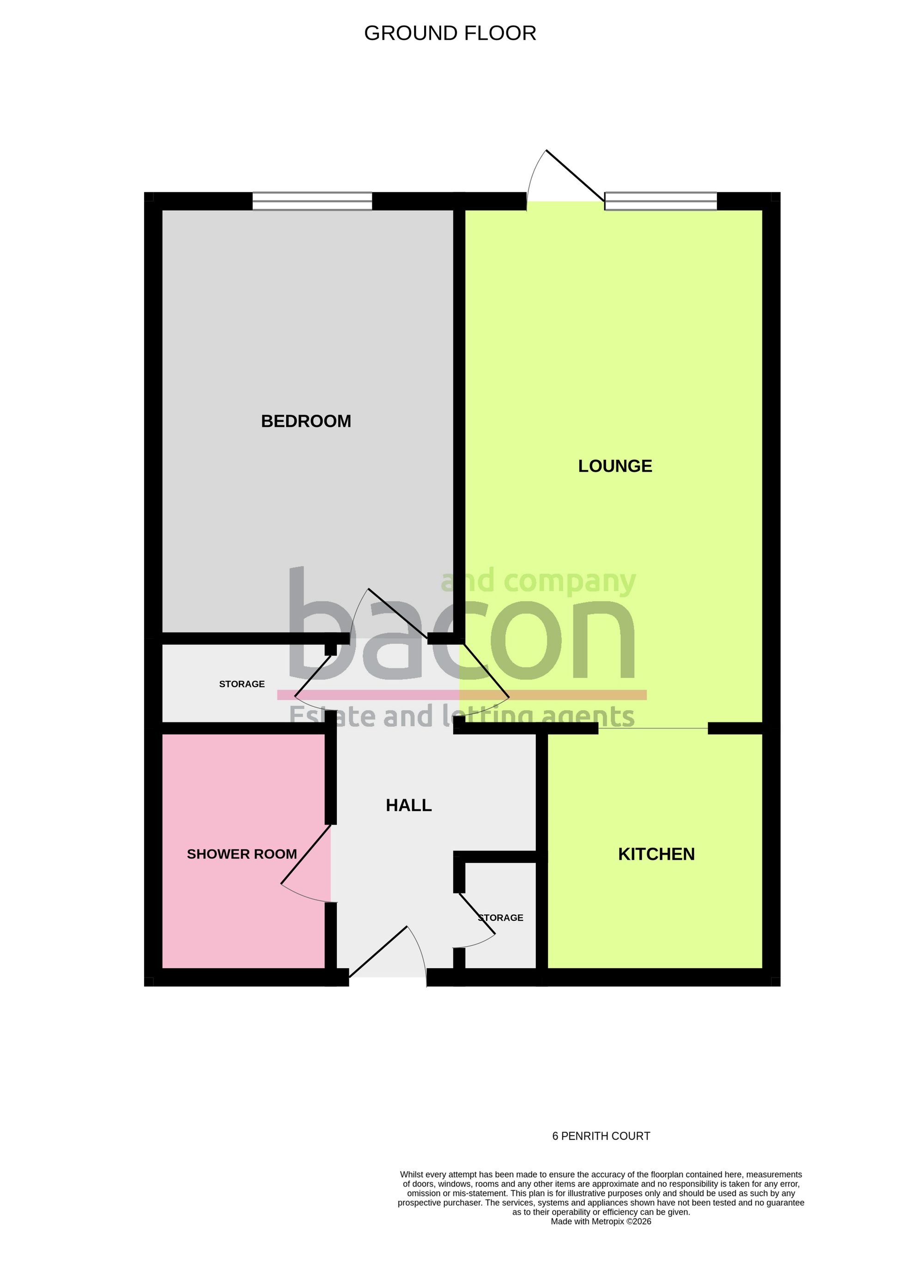 Floor Plan | Retirement Property | Flat 6, Penrith Court Broadwater Street East, Worthing, BN14 9AN | For Sale