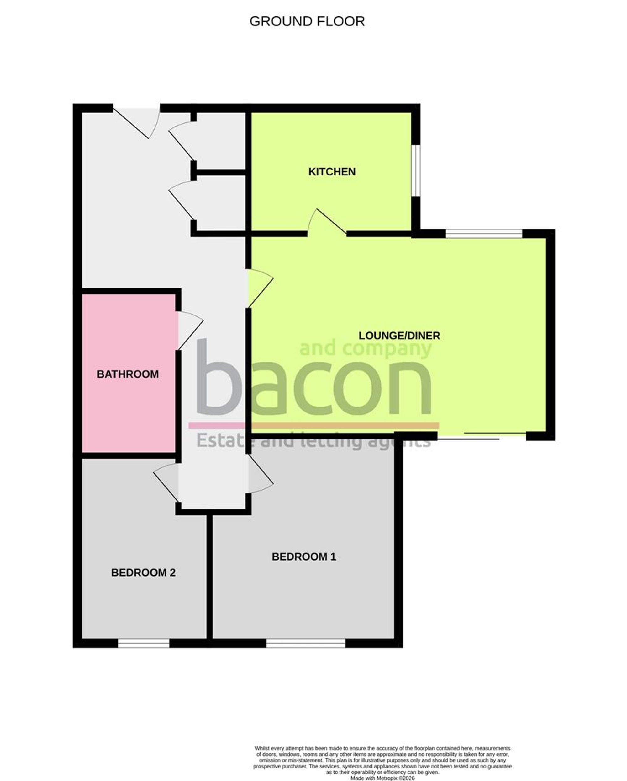 Floor Plan | Retirement Property | Flat 8, The Cloisters, 2 Carnegie Road, Worthing, BN14 7BF | For Sale