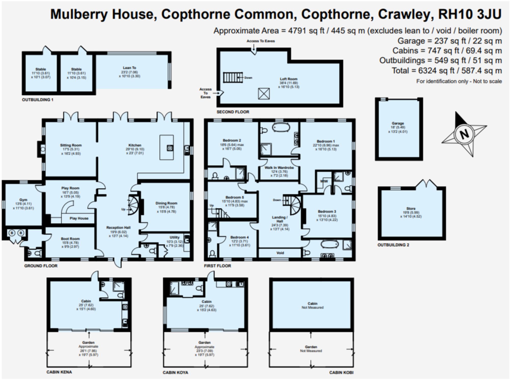 Floorplan for Floor plan - house garage outbuildings cabins