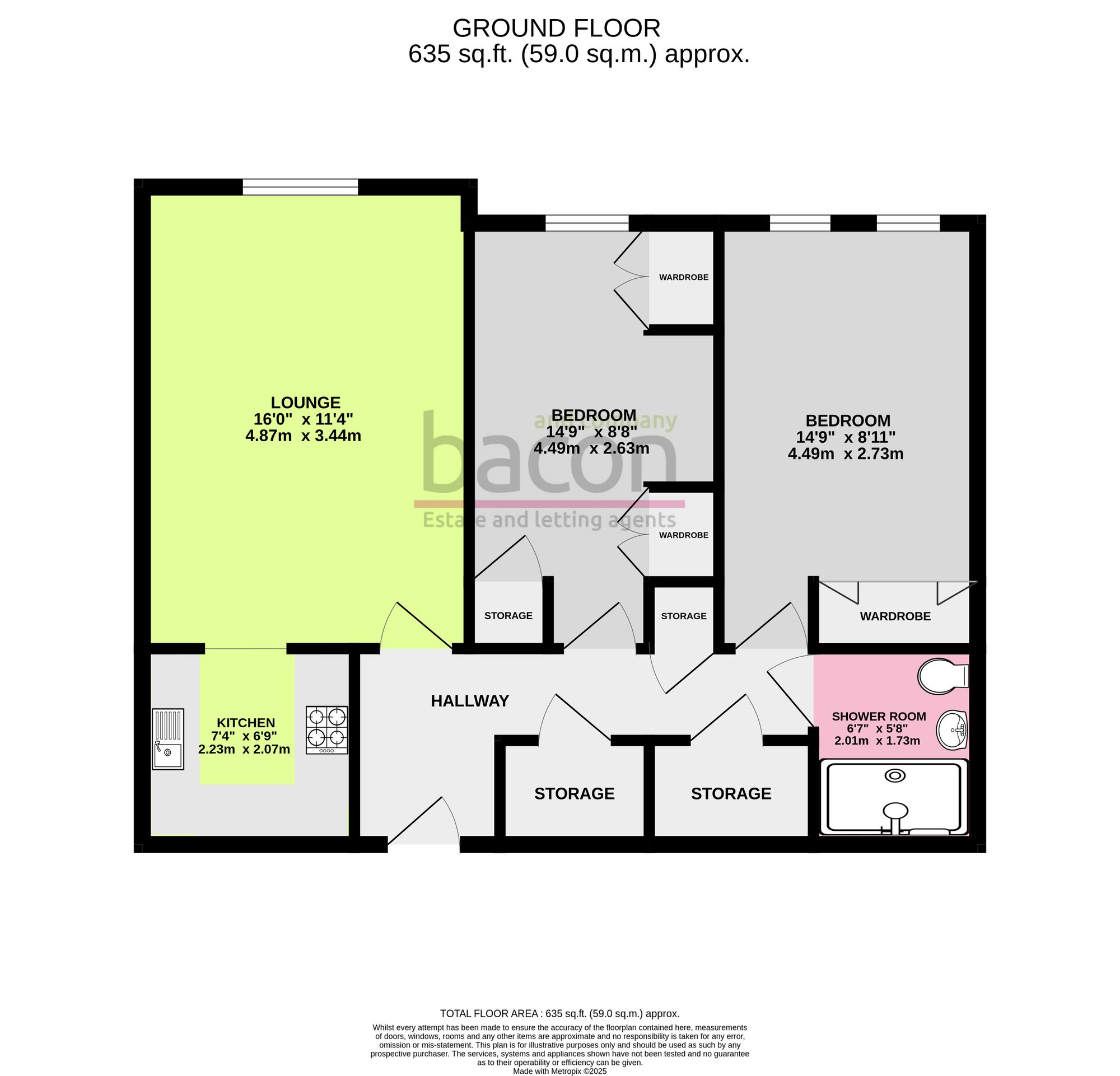 Floor Plan | Flat | Flat 37, Homesteyne House 11-13 Broadwater Road, Worthing, BN14 8AJ | Sold - Subject to Contract