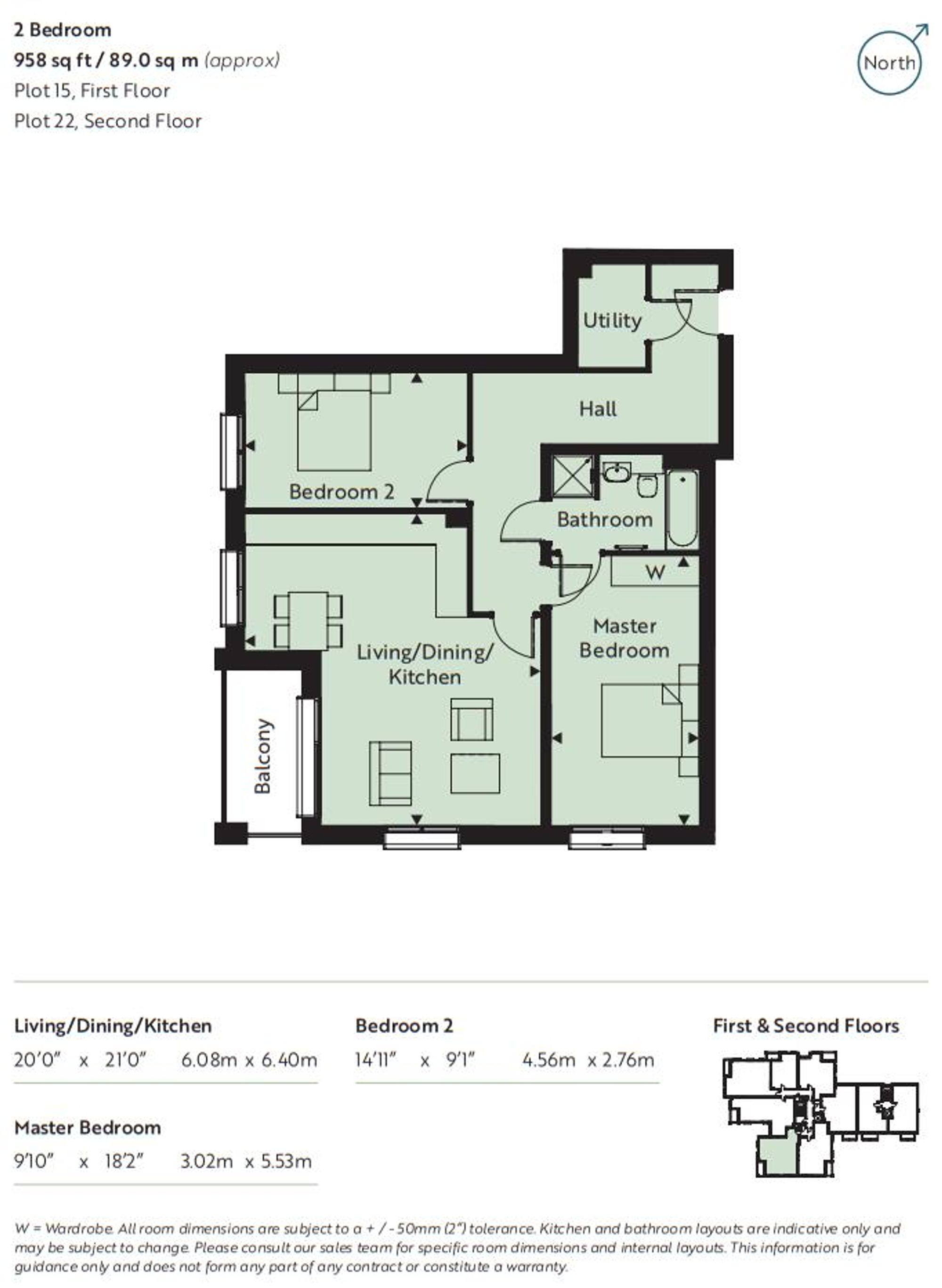Floor Plan | Flat | Flat 22, Lindfield Place, 18 Farncombe Road, Worthing, BN11 2FQ | For Sale