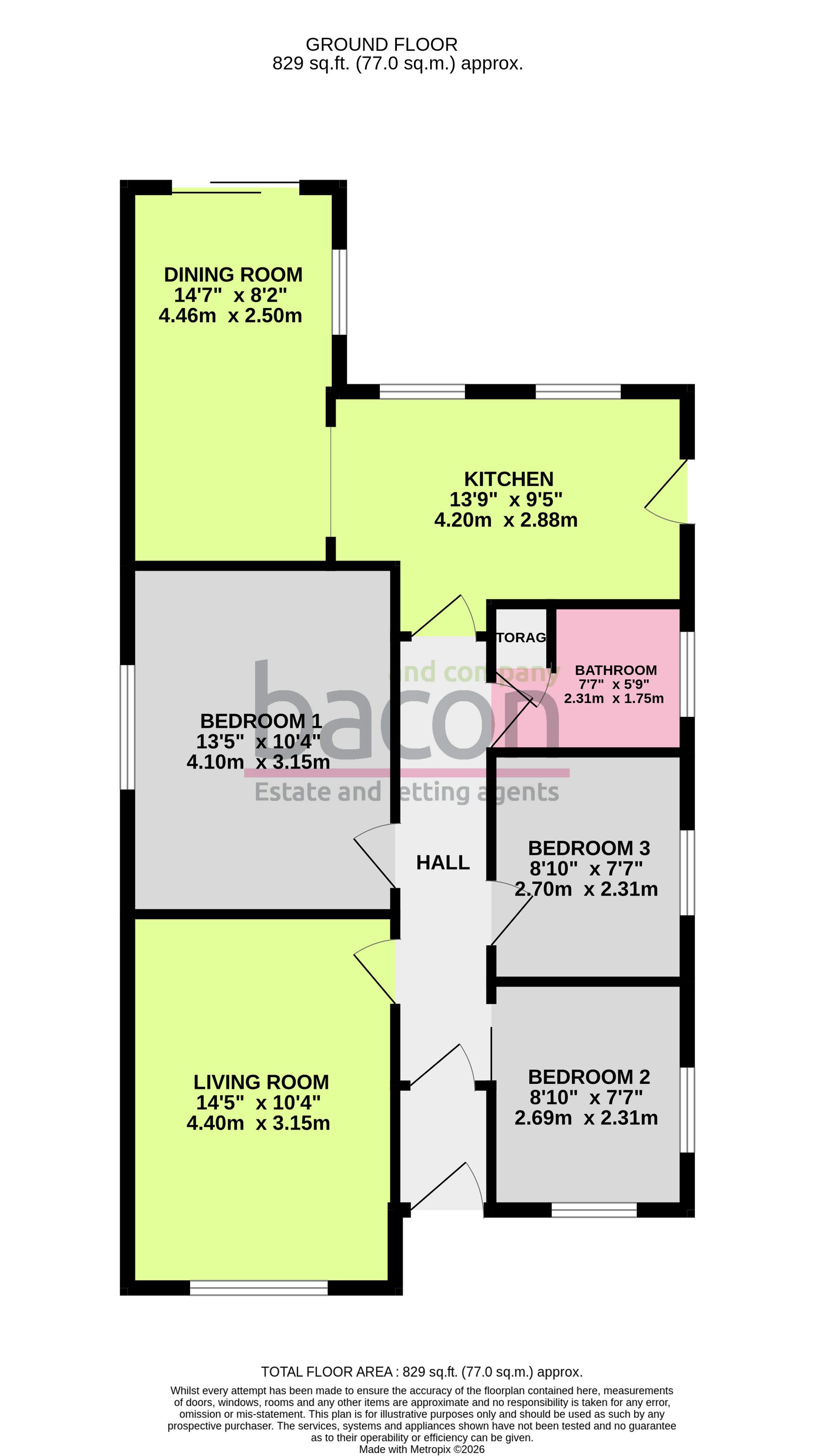 Floor Plan | Bungalow | 72 Rogate Road, Worthing, BN13 2EA | For Sale