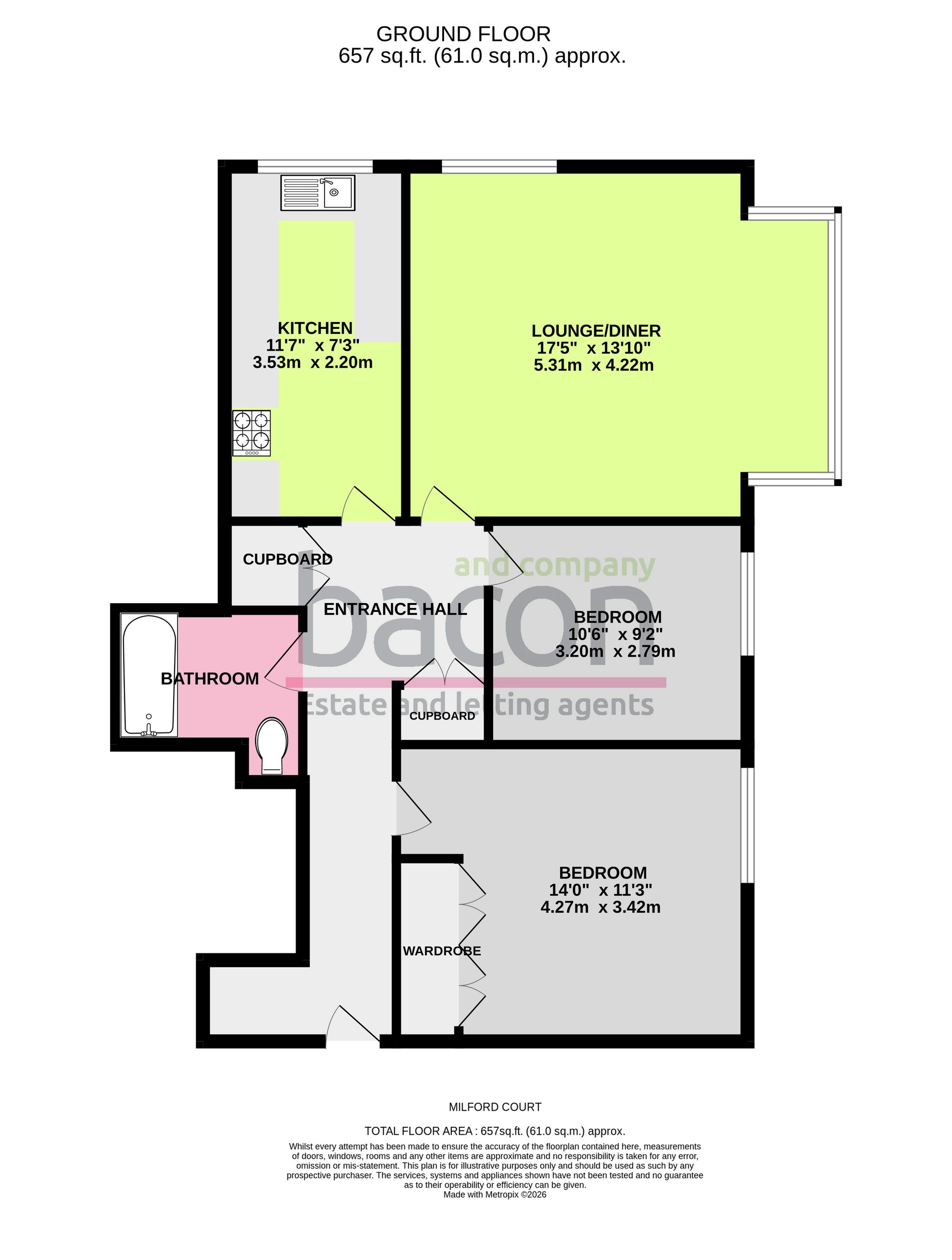 Floor Plan | Flat | 21 Milford Court Brighton Road, Lancing, BN15 8RN | For Sale