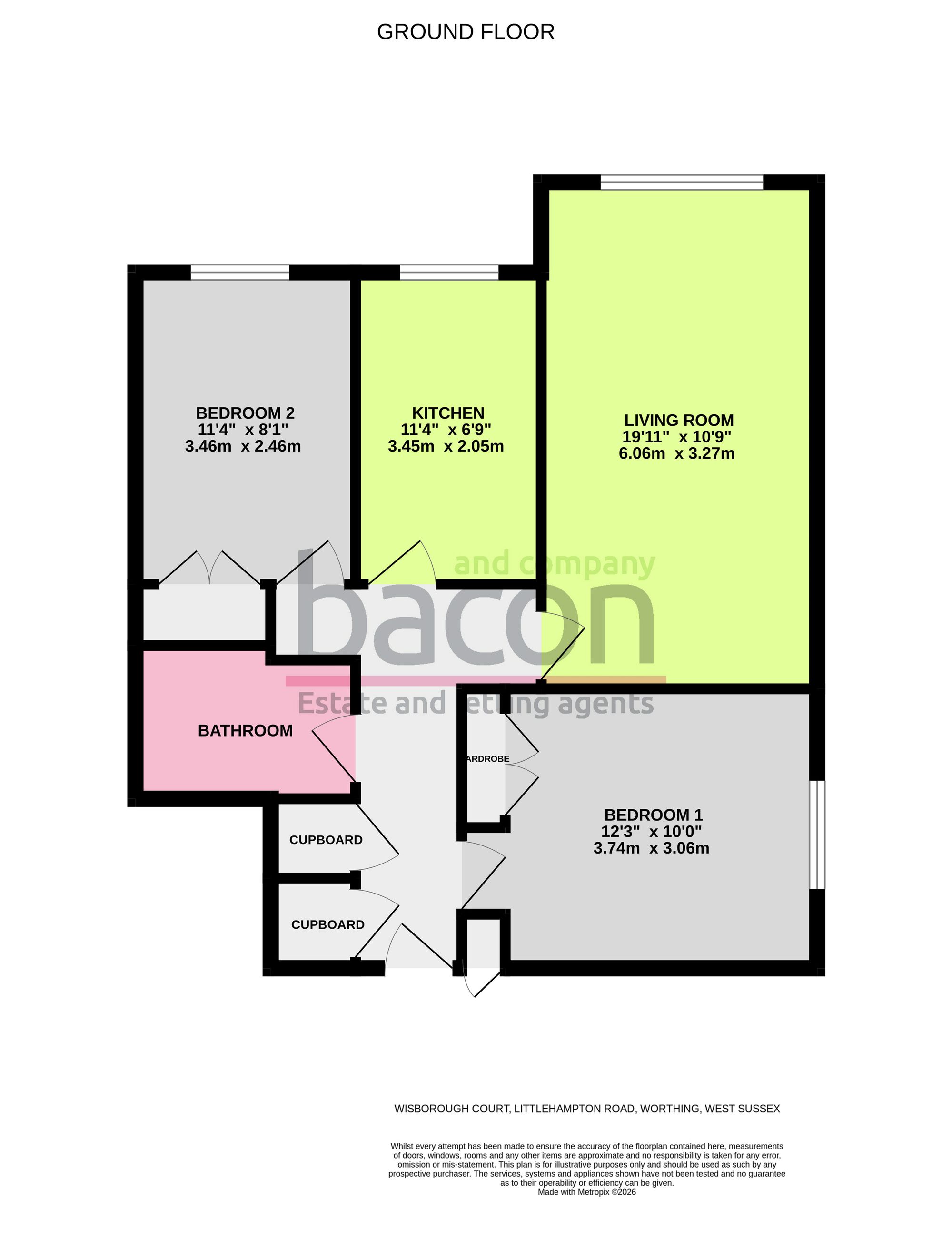Floor Plan | Apartment | 9 Wisborough Court Littlehampton Road, Worthing, BN13 1RG | For Sale