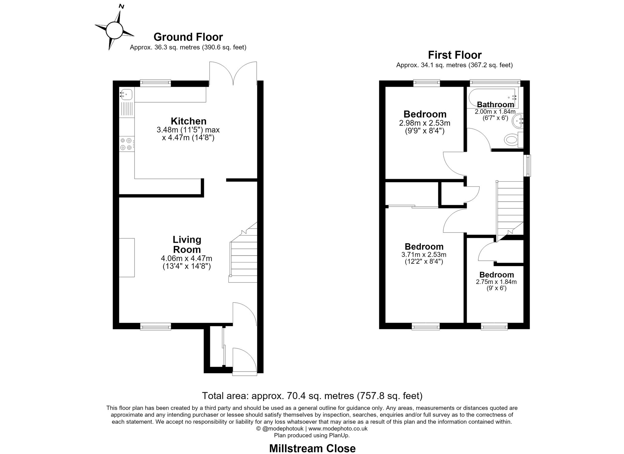 3 Bedroom House For Sale - Millstream Close, Hitchin, SG4 Floor Plan