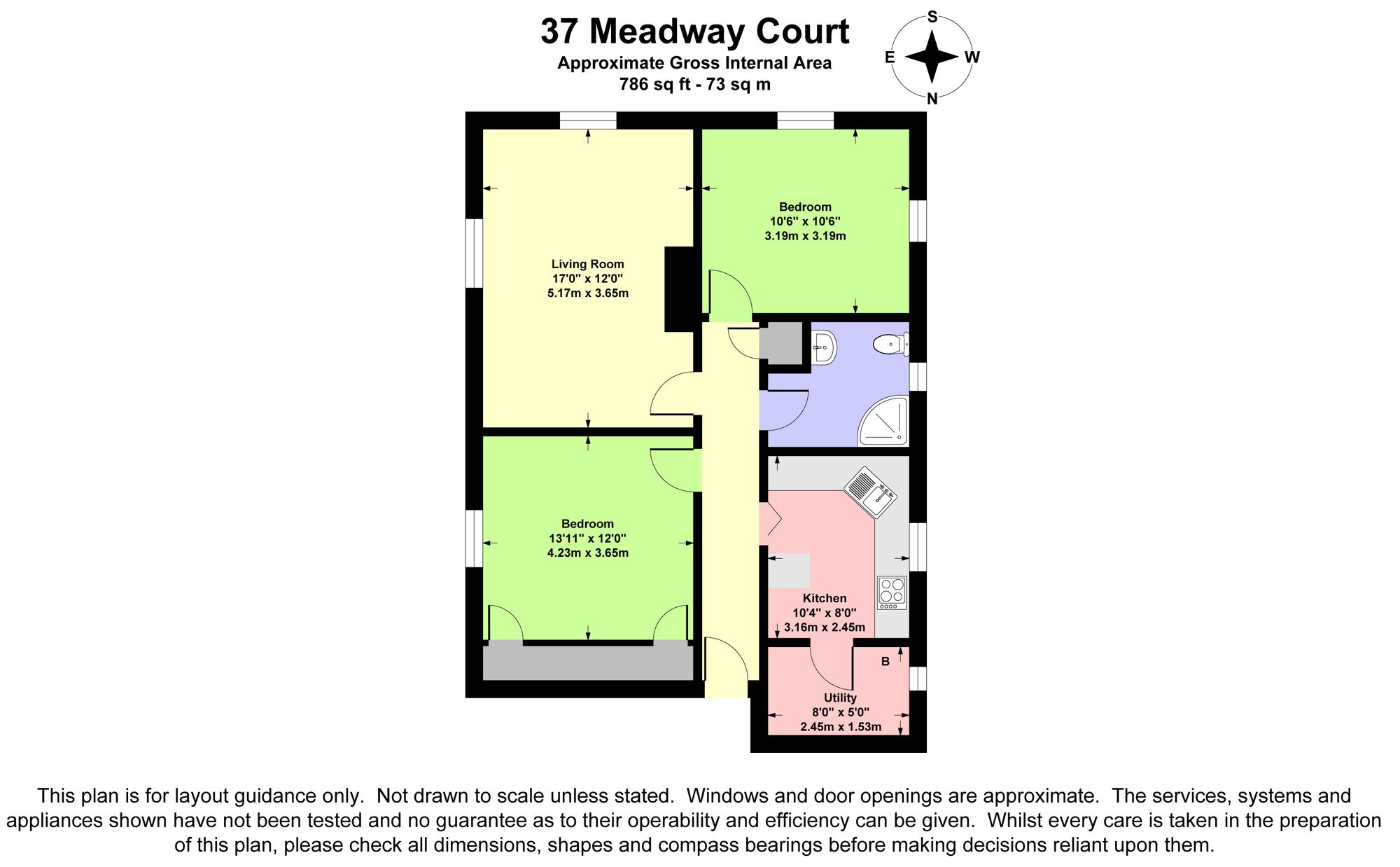 Floor Plan | Apartment | 37 Meadway Court The Boulevard, Worthing, BN13 1PW | Let Agreed