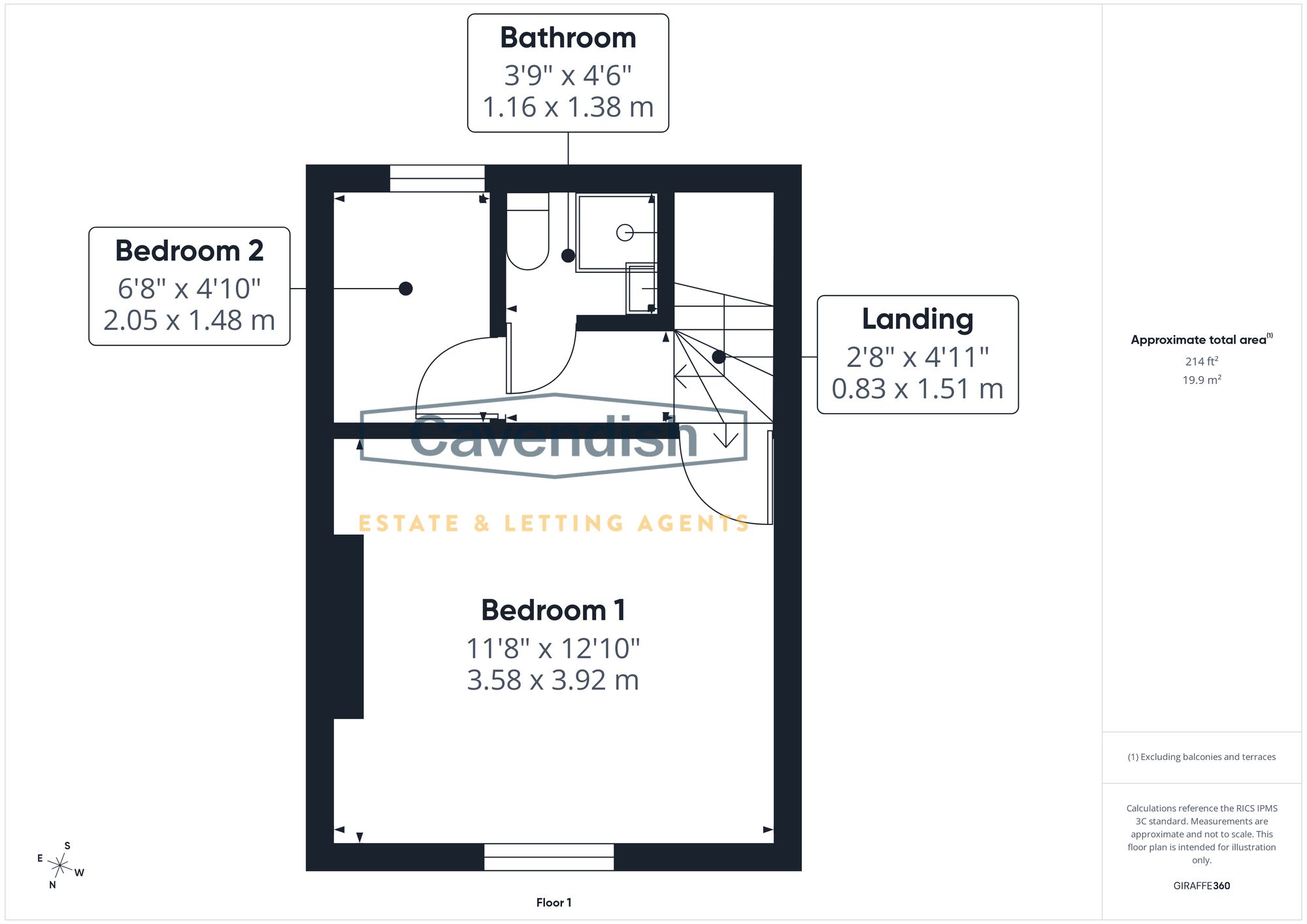 Floor plan — Frondeg Terrace, Corwen, LL21
