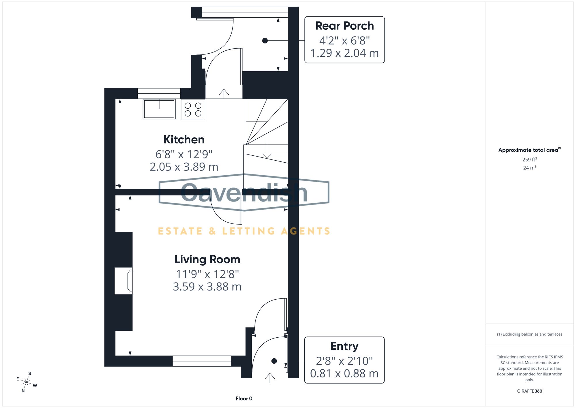 Floor plan — Frondeg Terrace, Corwen, LL21