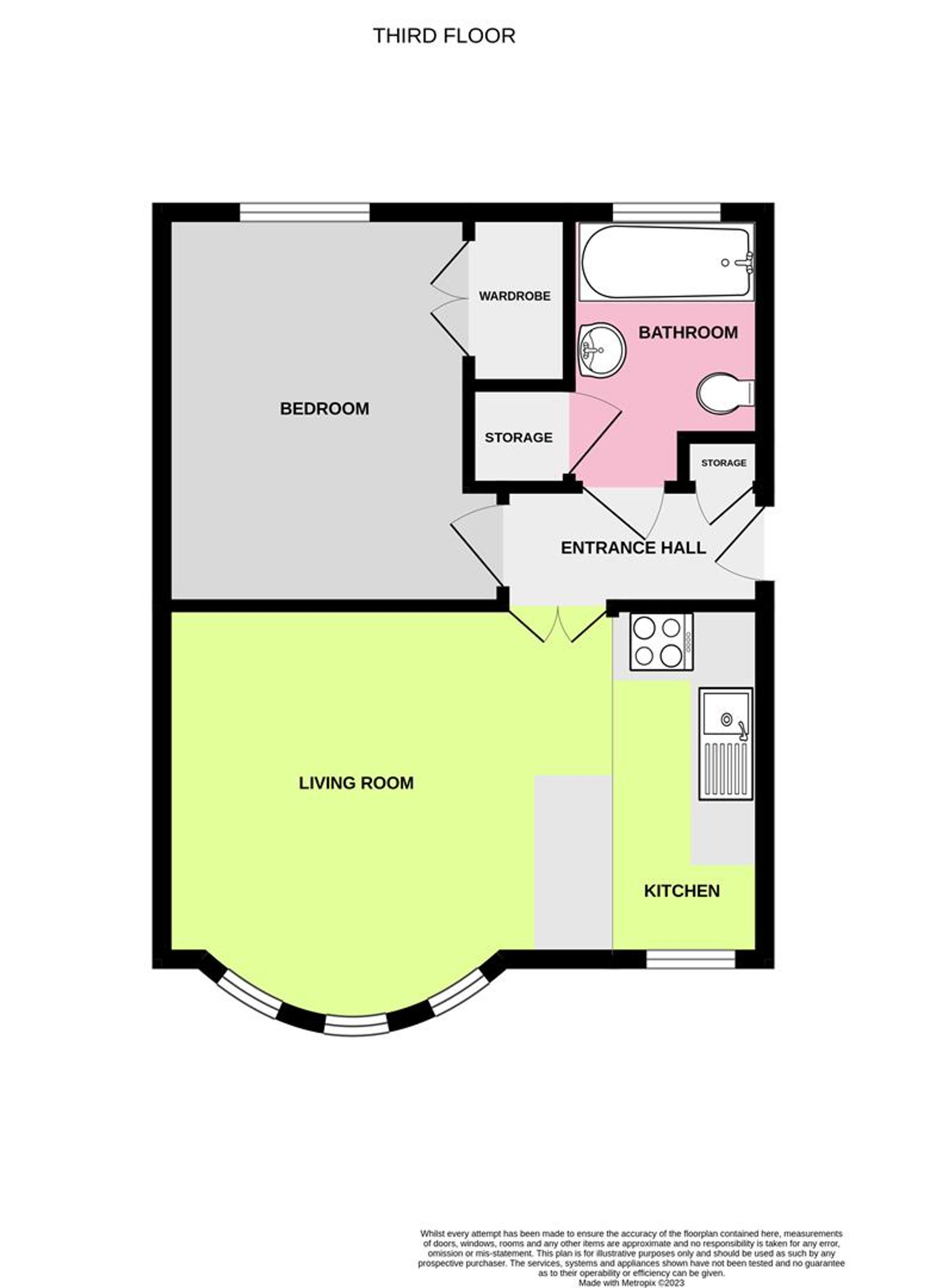 Floor Plan | Flat | Apartment 5, 3 Alexander Terrace, Worthing, BN11 1YH | To Let