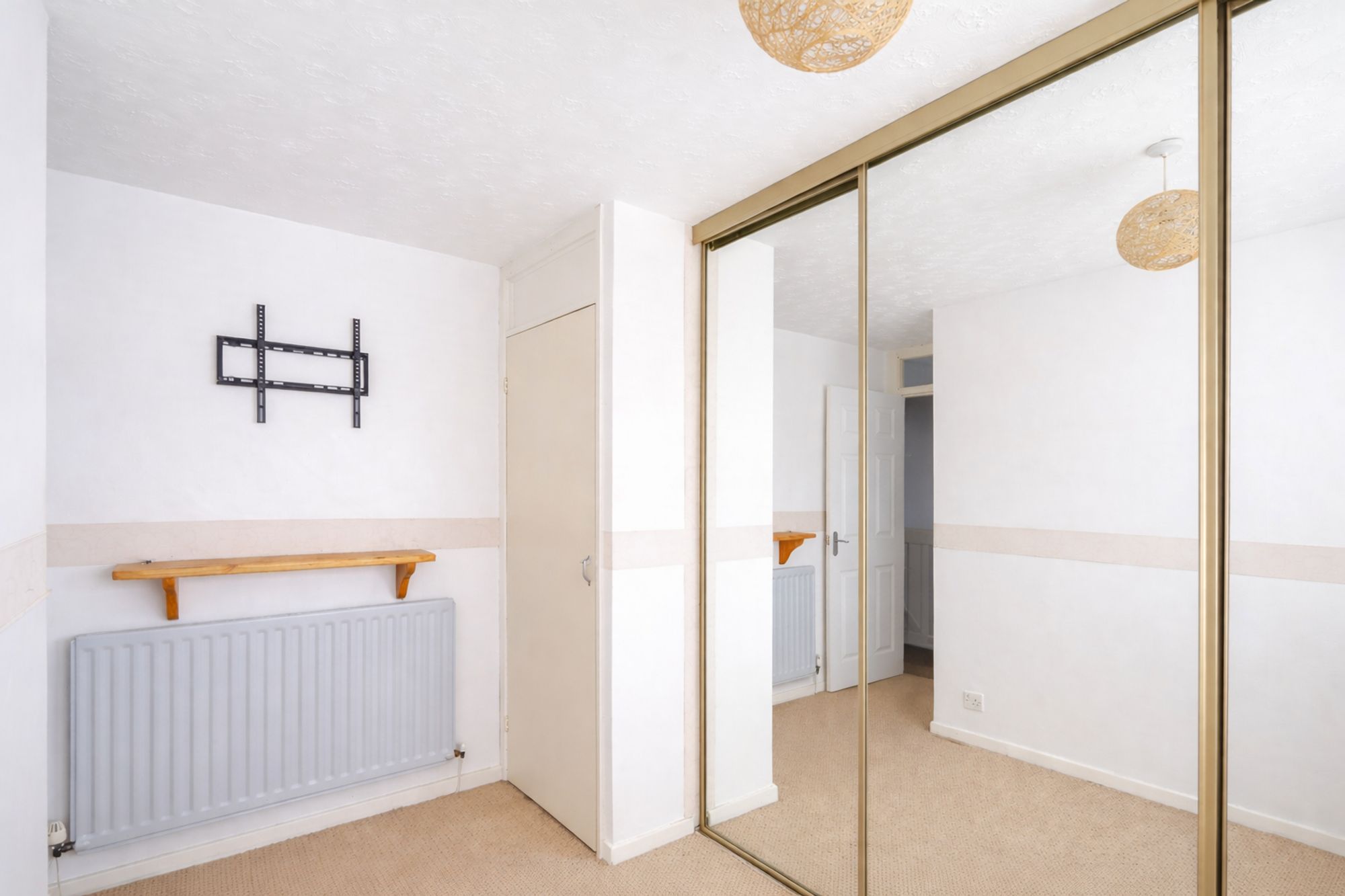 Bright and spacious bedroom interior