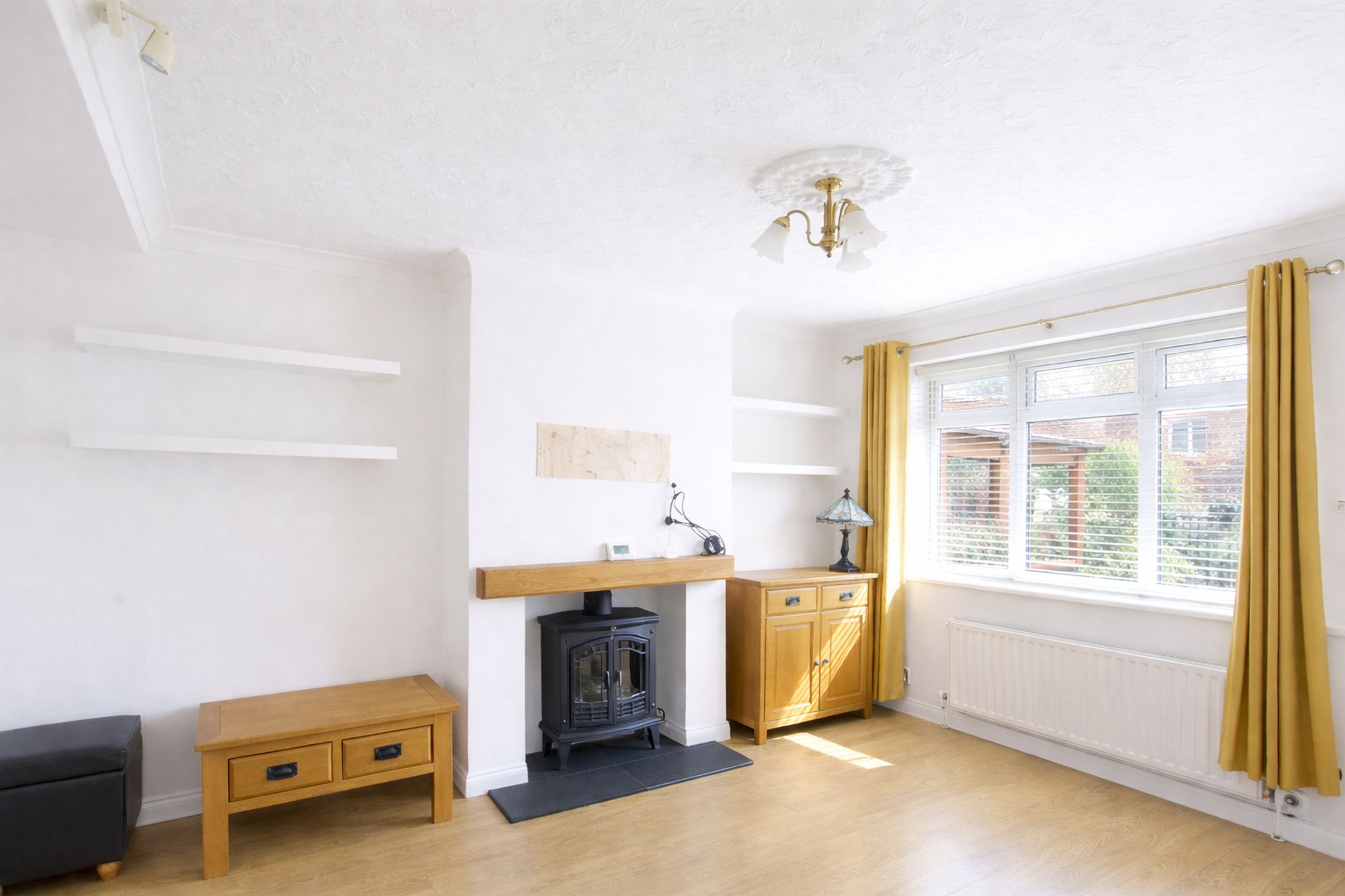 Bright, modern living room scene