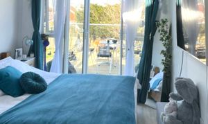 bedroom with balcony